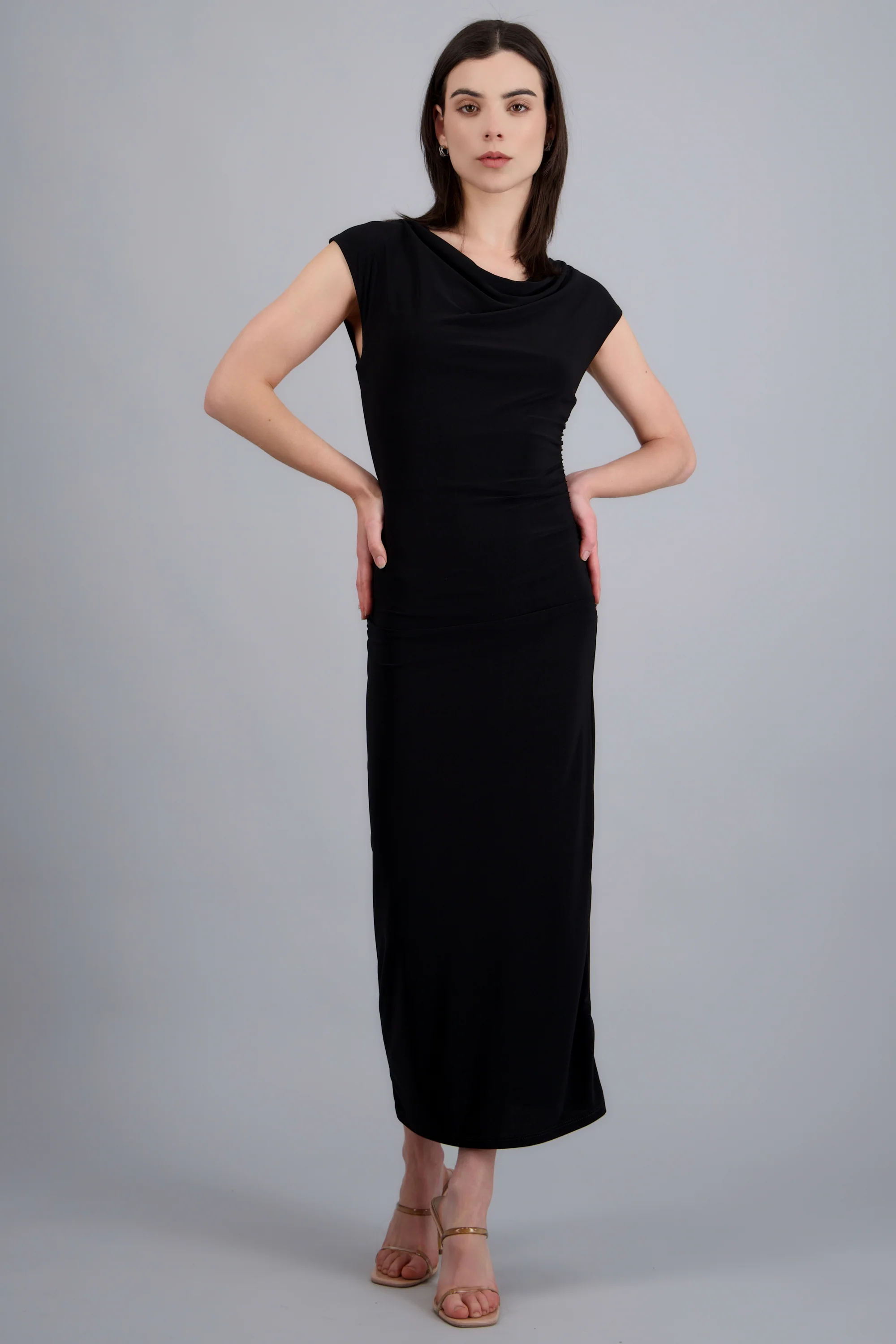 Vestido midi efecto drapeado - Image 3