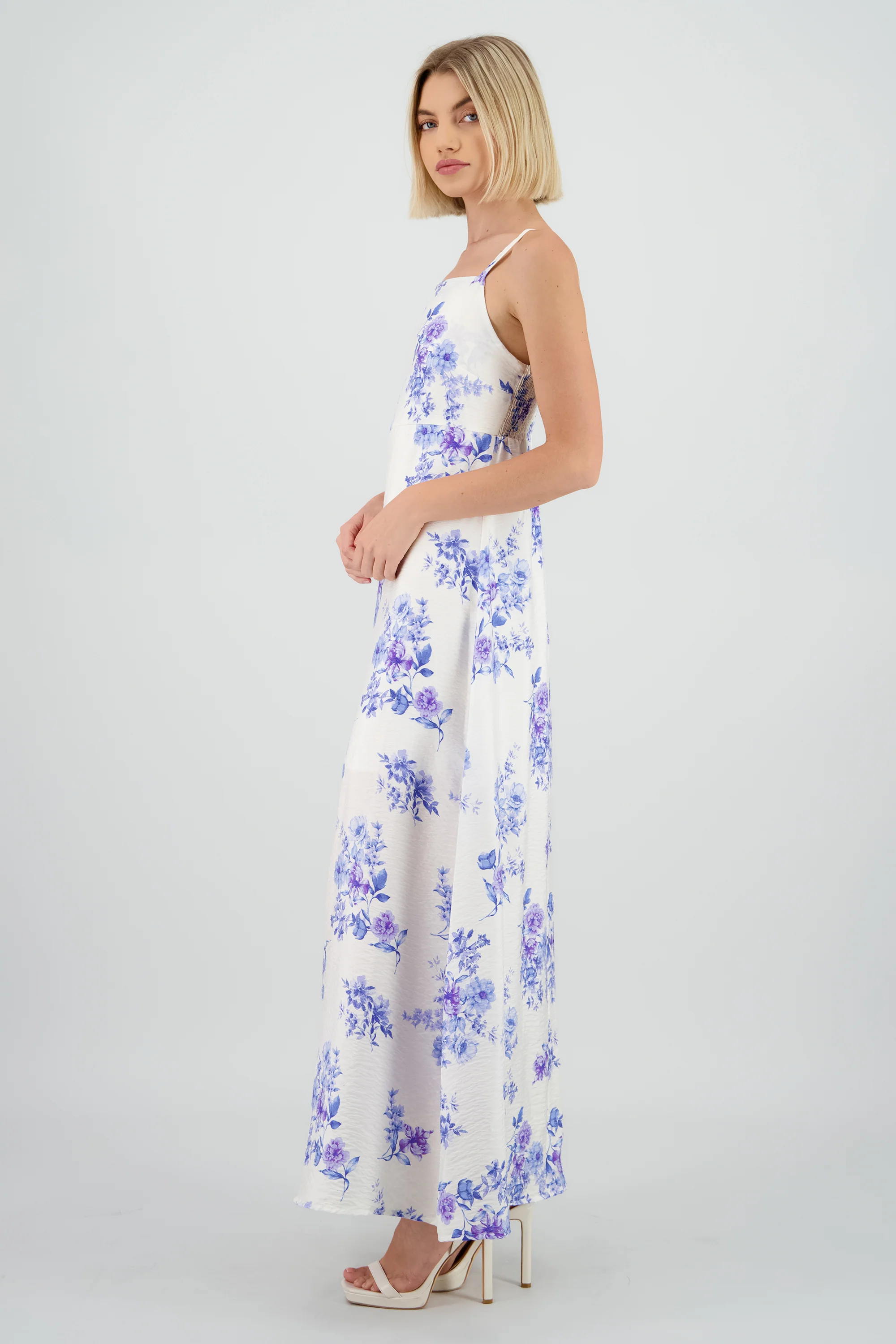 Vestido midi escote cuadrado tirantes - Image 3