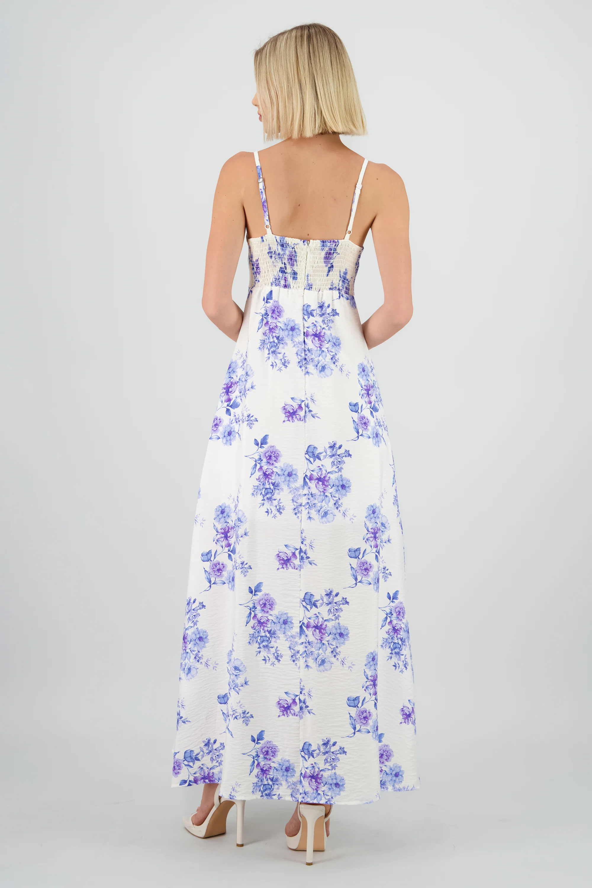 Vestido midi escote cuadrado tirantes - Image 4