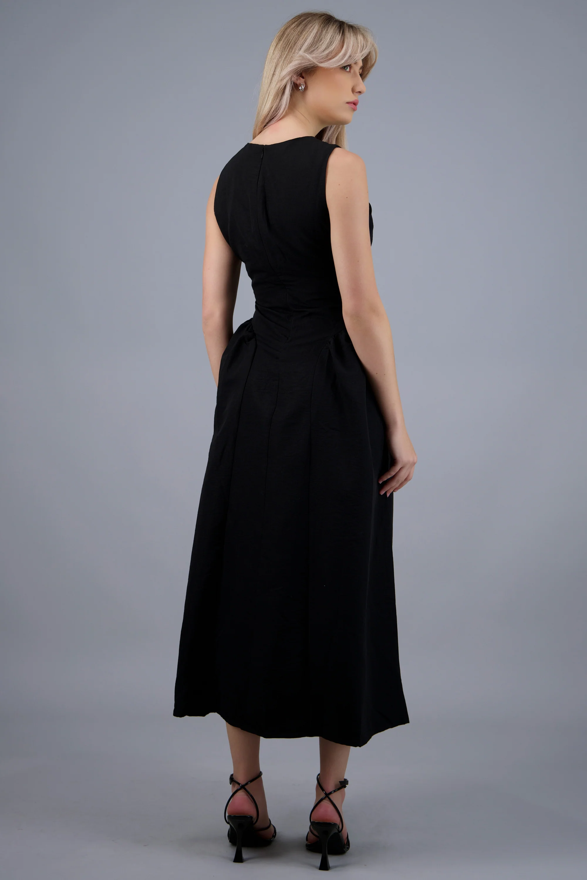 Vestido midi escote redondo - Image 2