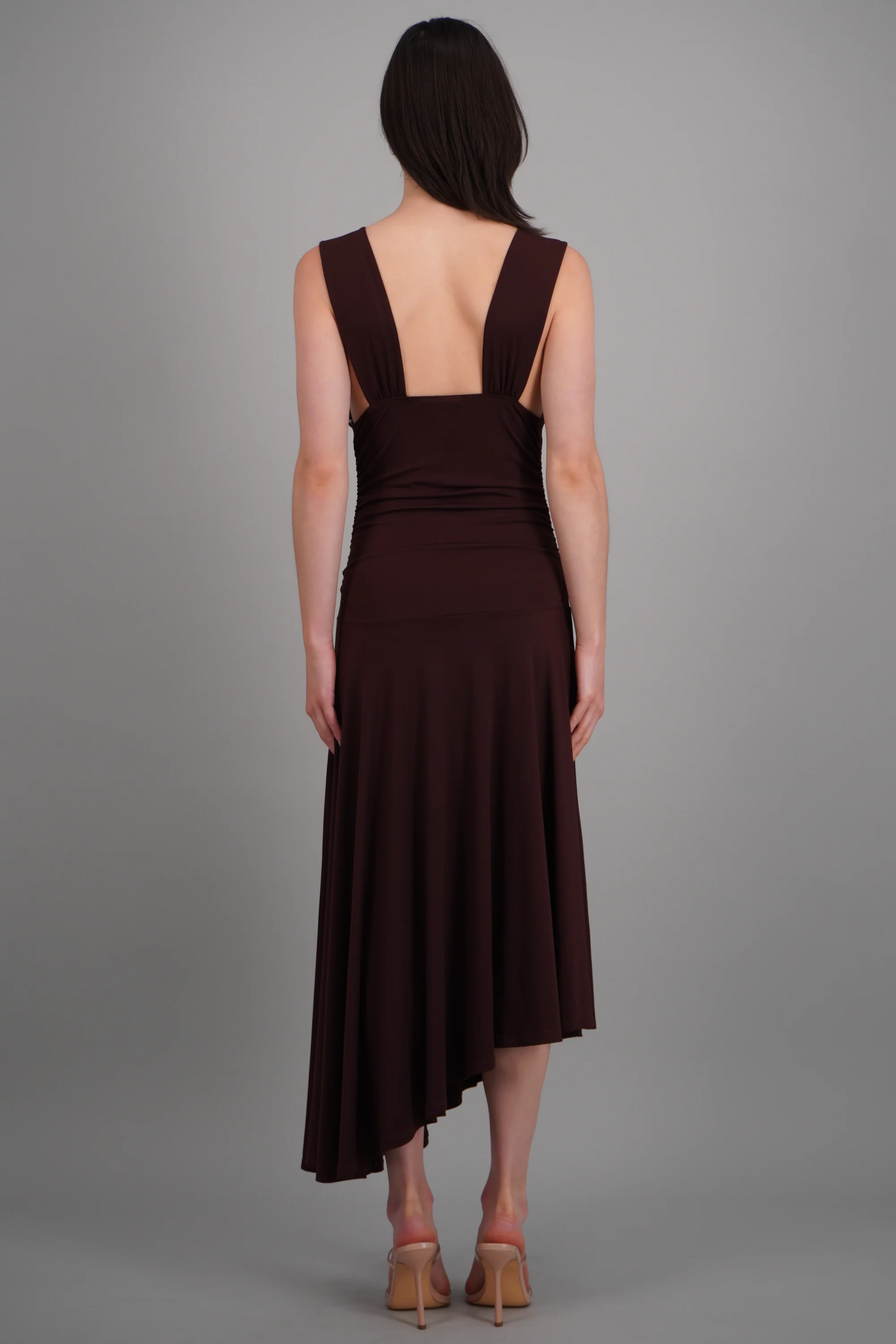 Vestido midi escote V drop waisted - Image 5