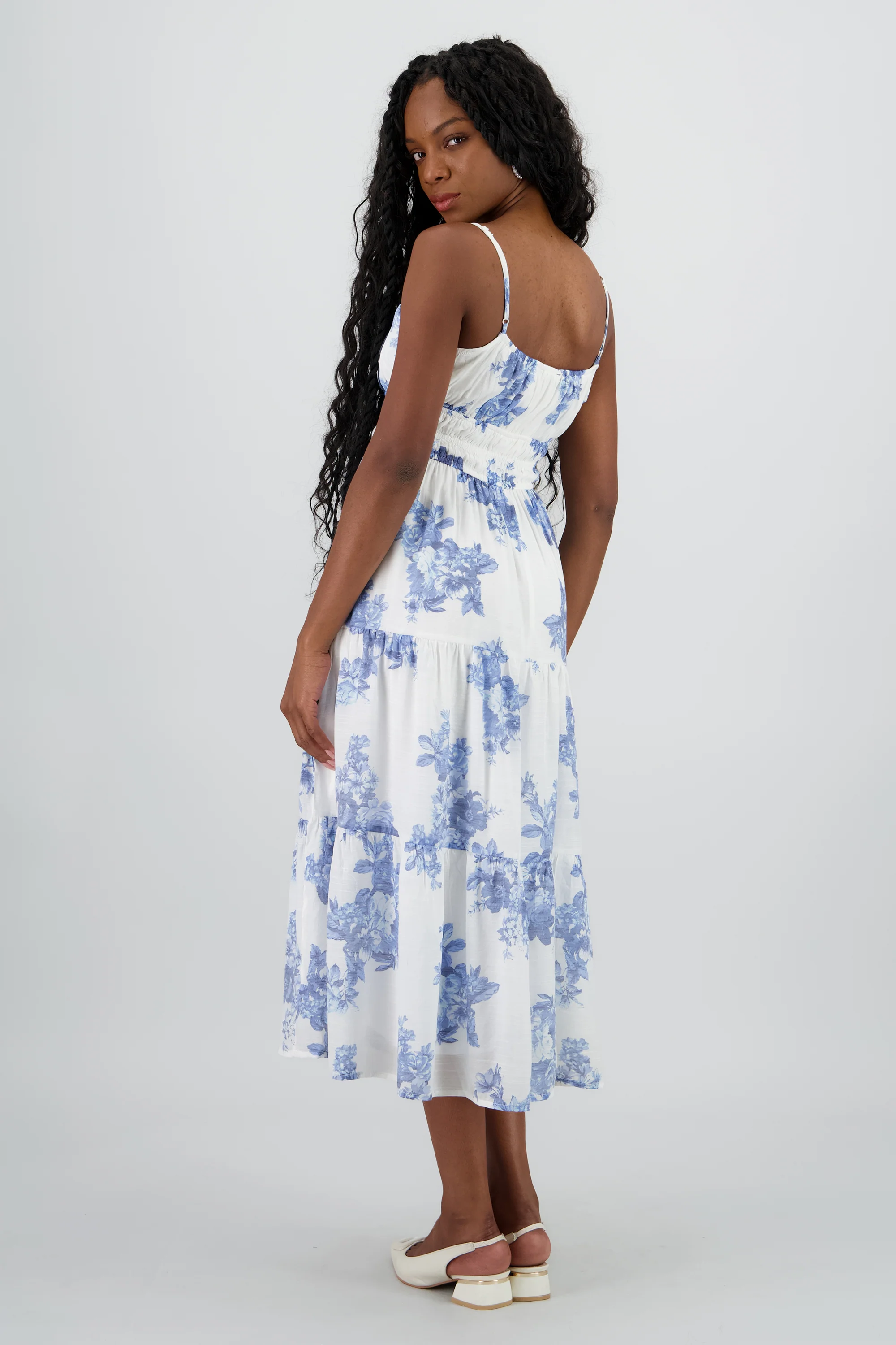 Vestido midi estampado flores - Image 4