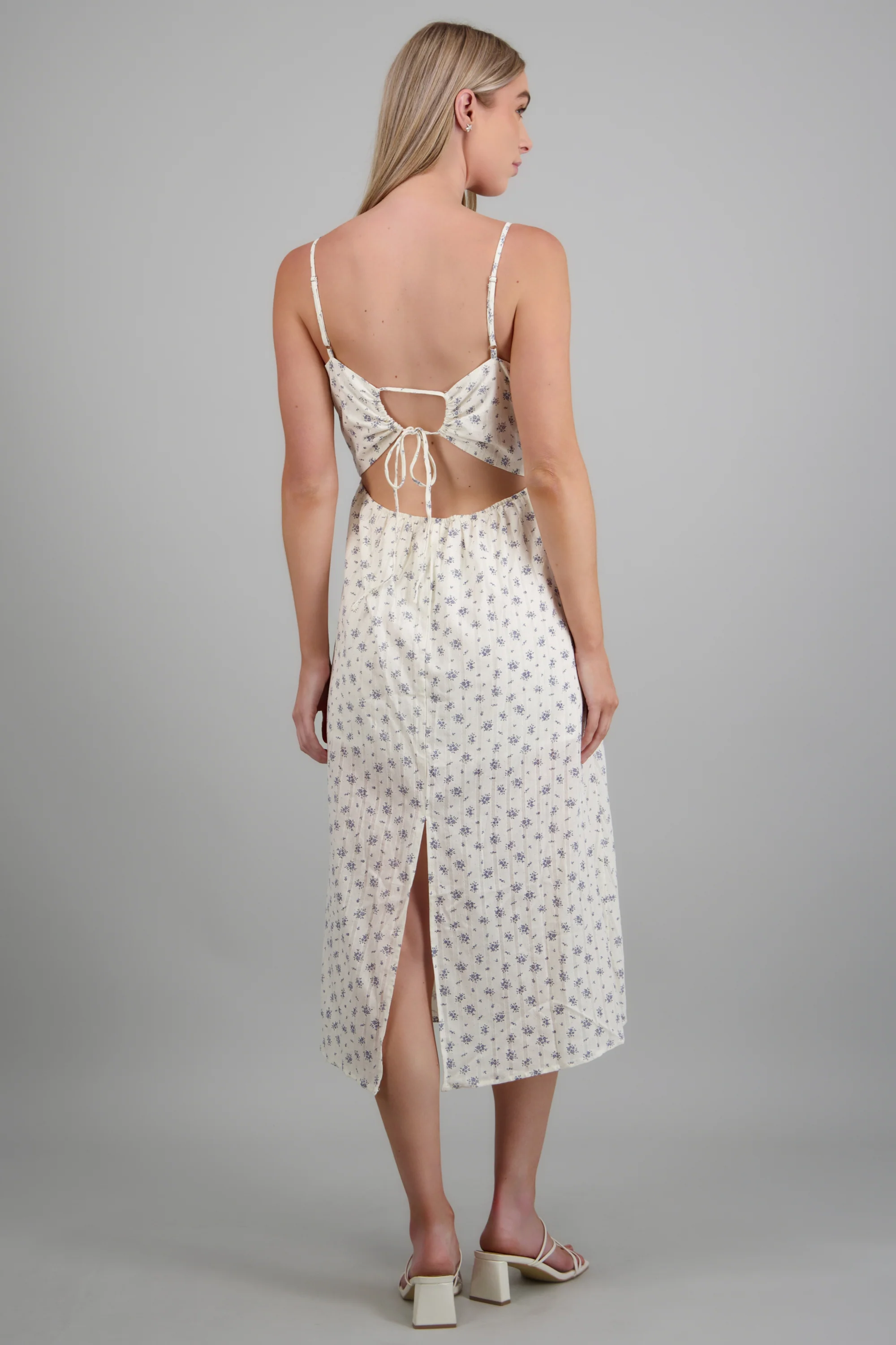 Vestido midi flores textura - Image 4