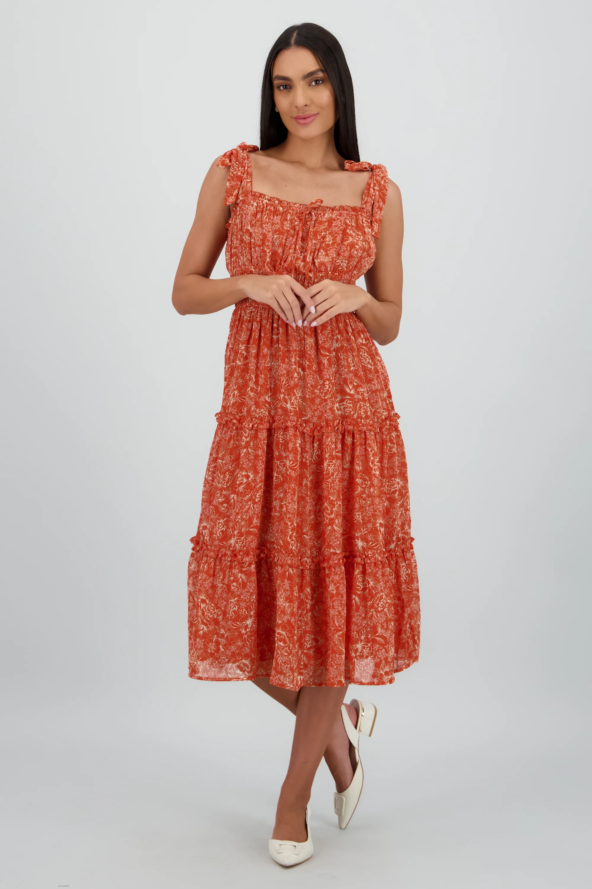 Vestido midi flores tropicales - Image 2