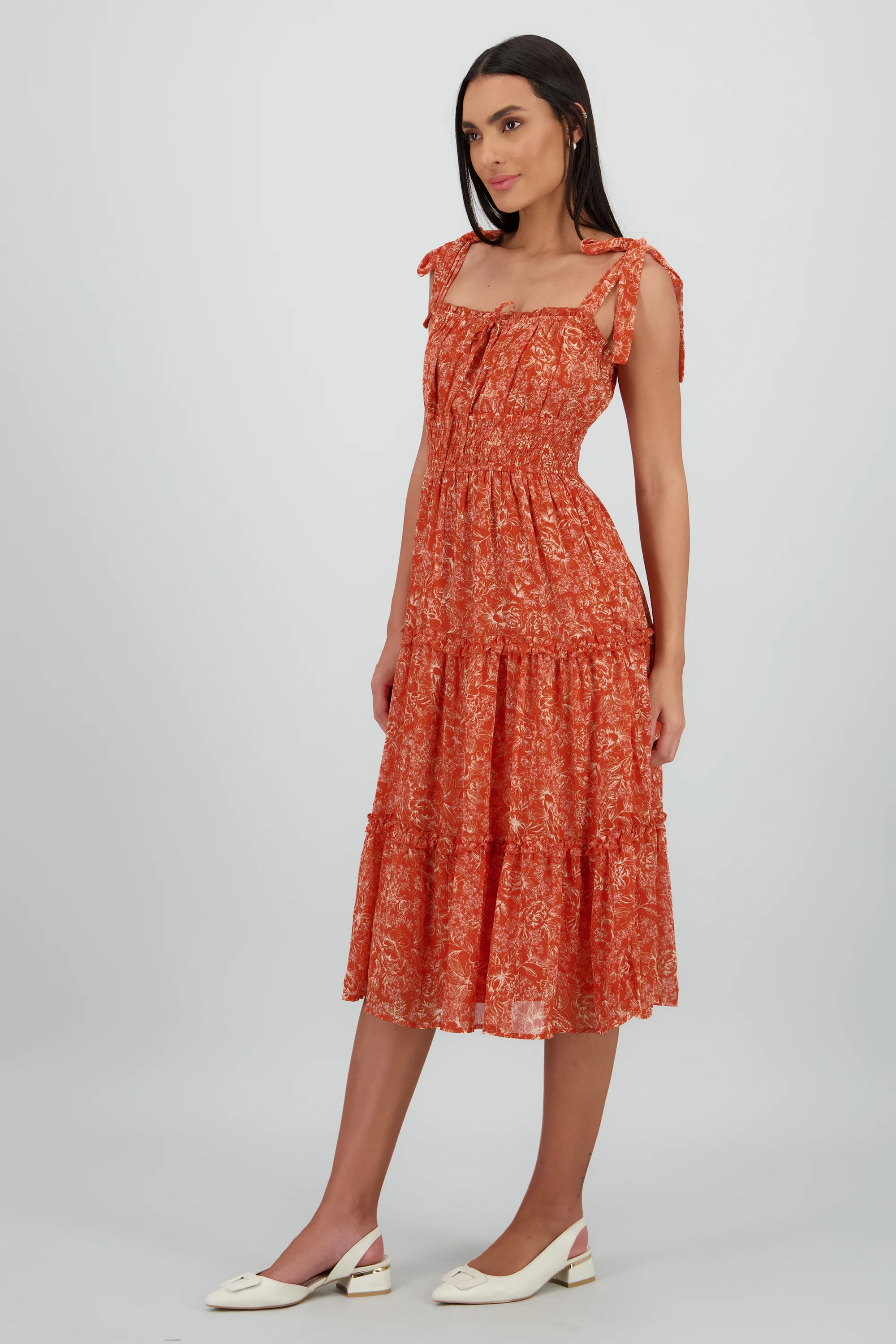 Vestido midi flores tropicales - Image 3