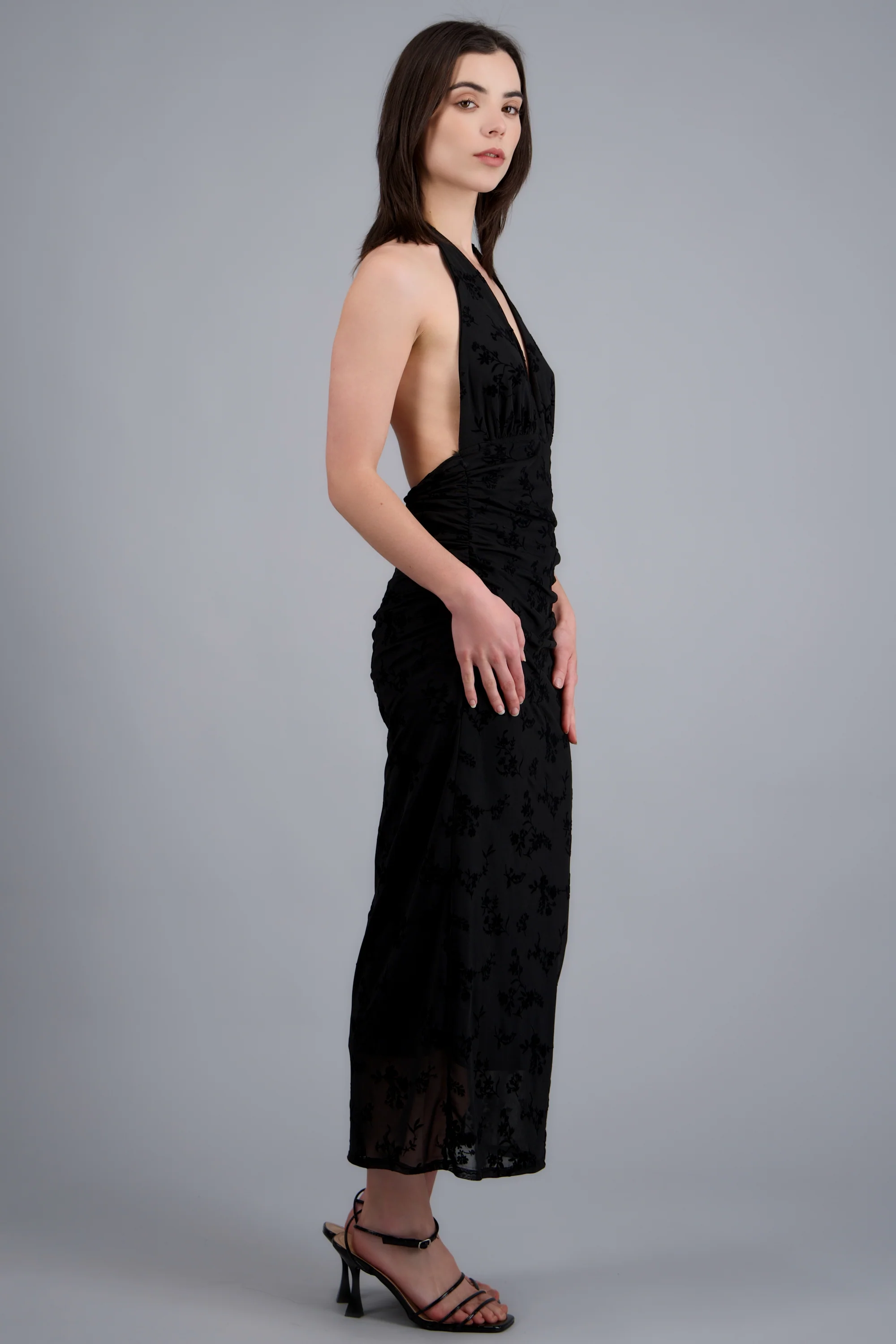VESTIDO MIDI MESH FLOCK FLORES - Image 2