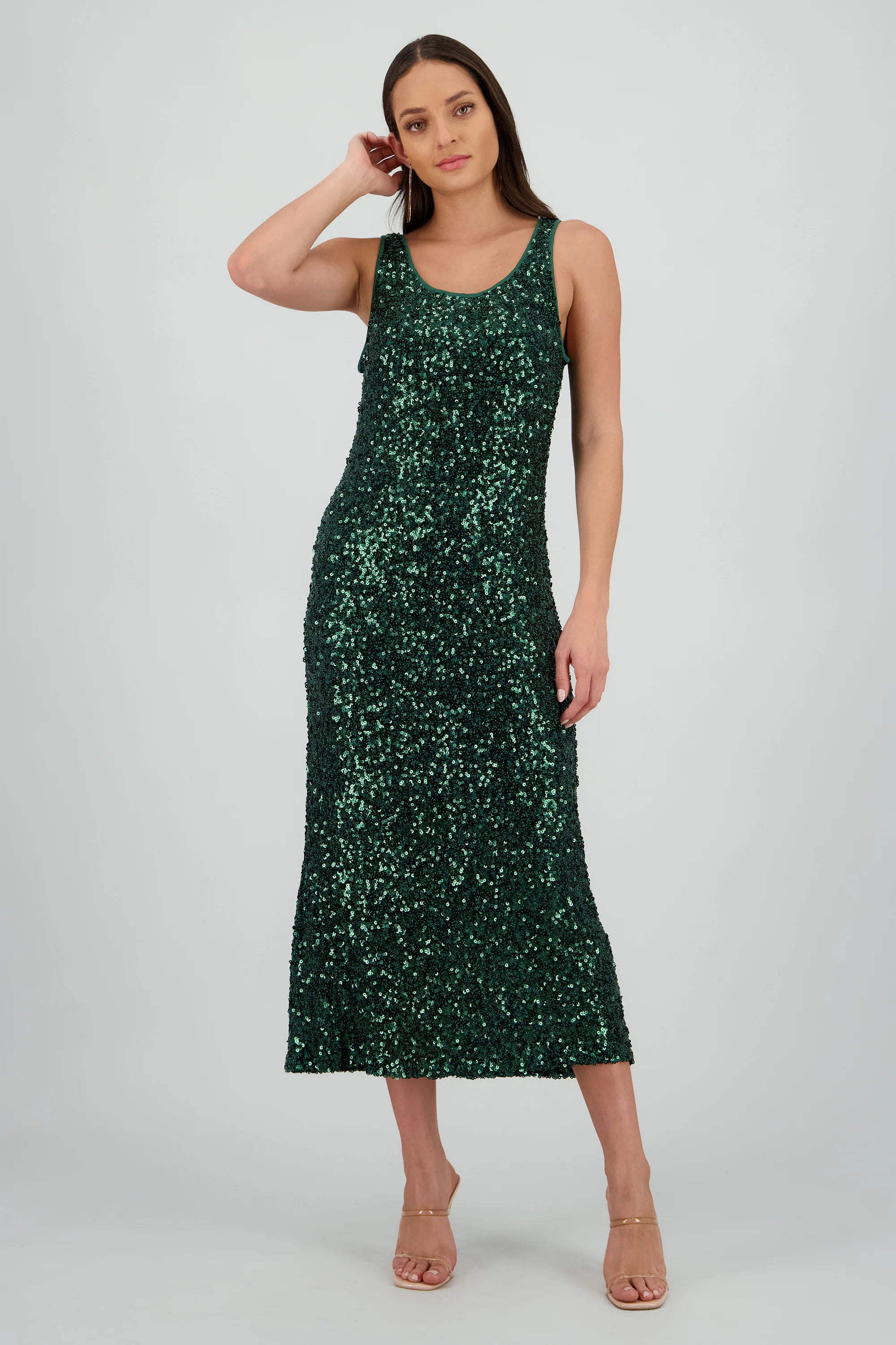 Vestido midi lentejuelas
