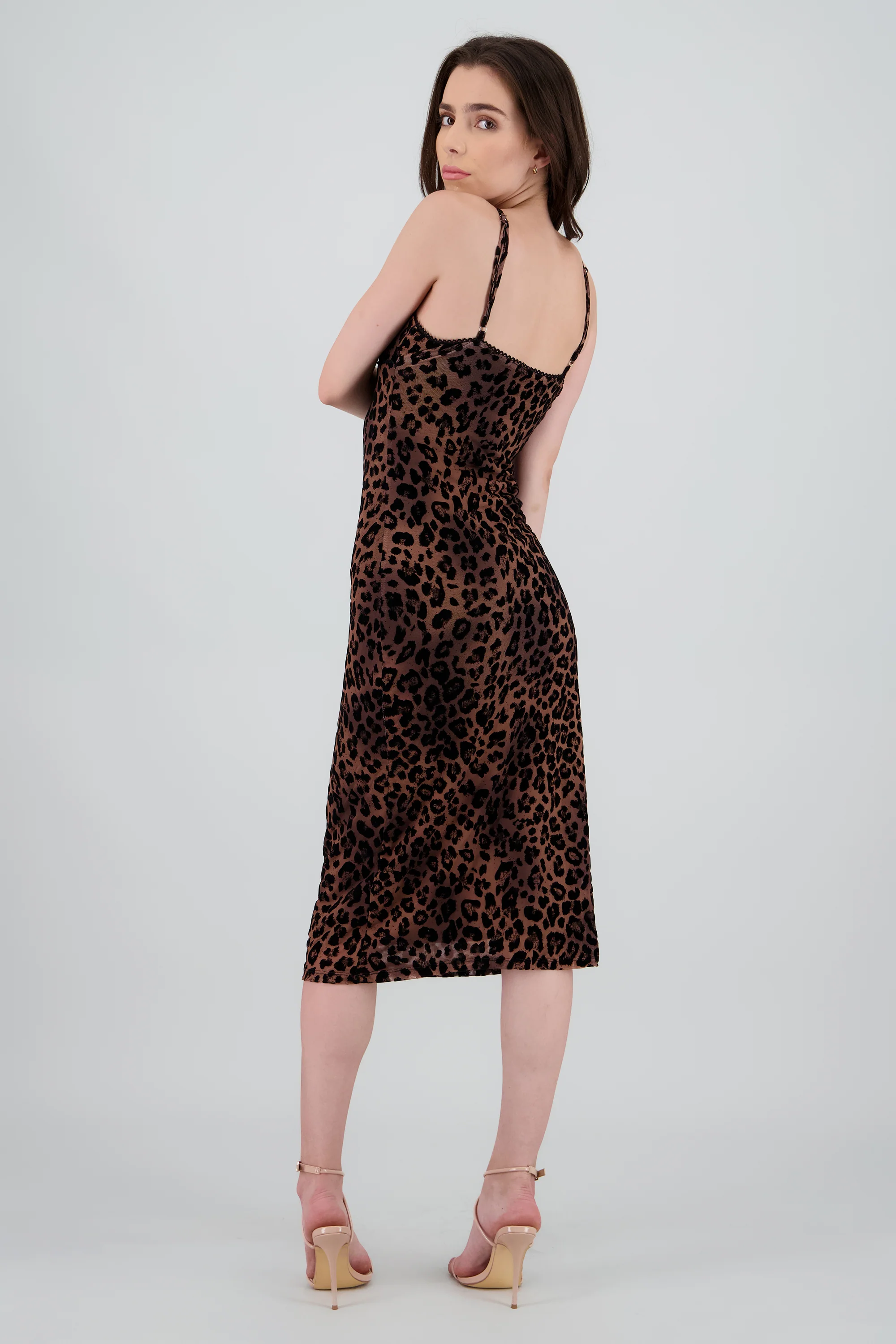 Vestido midi leopardo mesh flock - Image 4