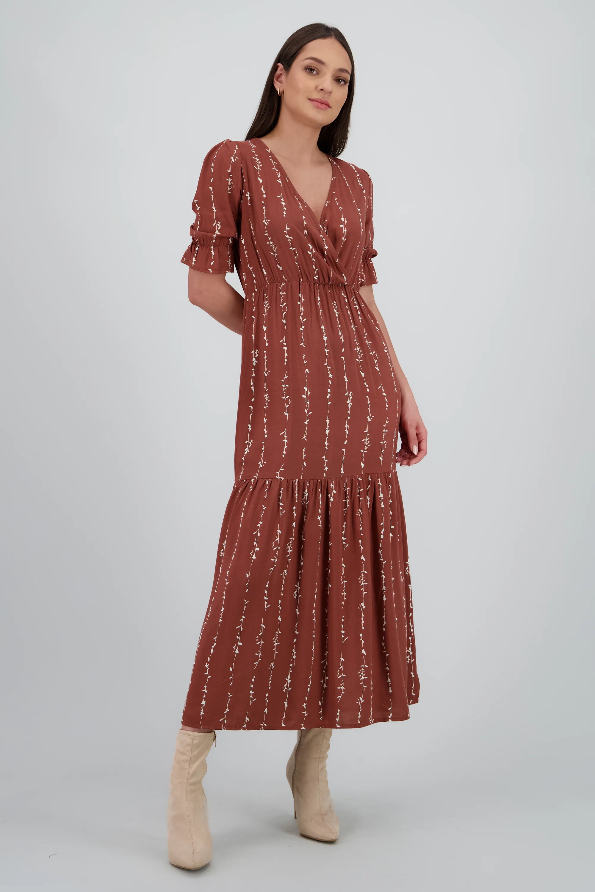 Vestido midi manga 3/4 - Image 2