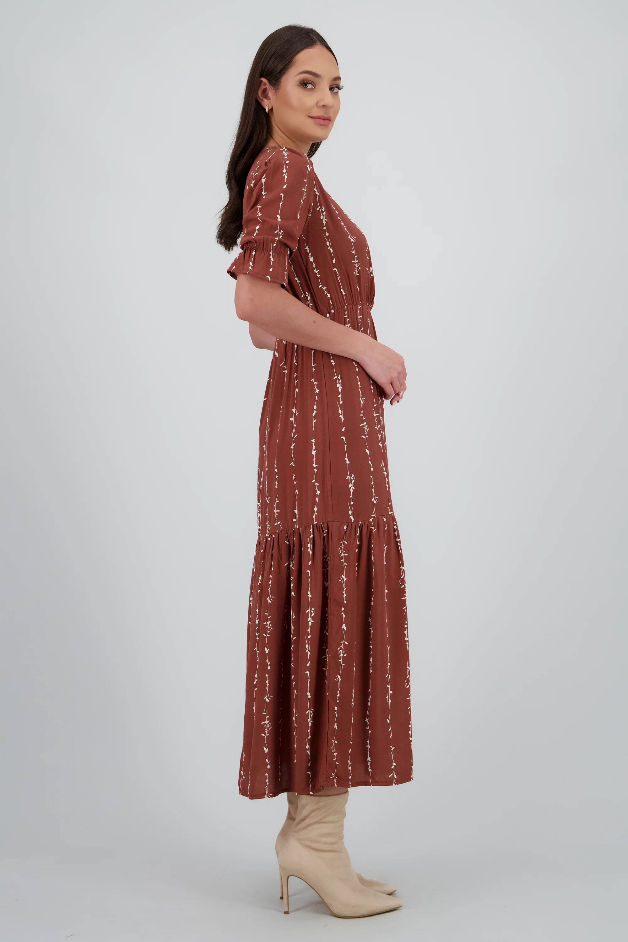 Vestido midi manga 3/4 - Image 3