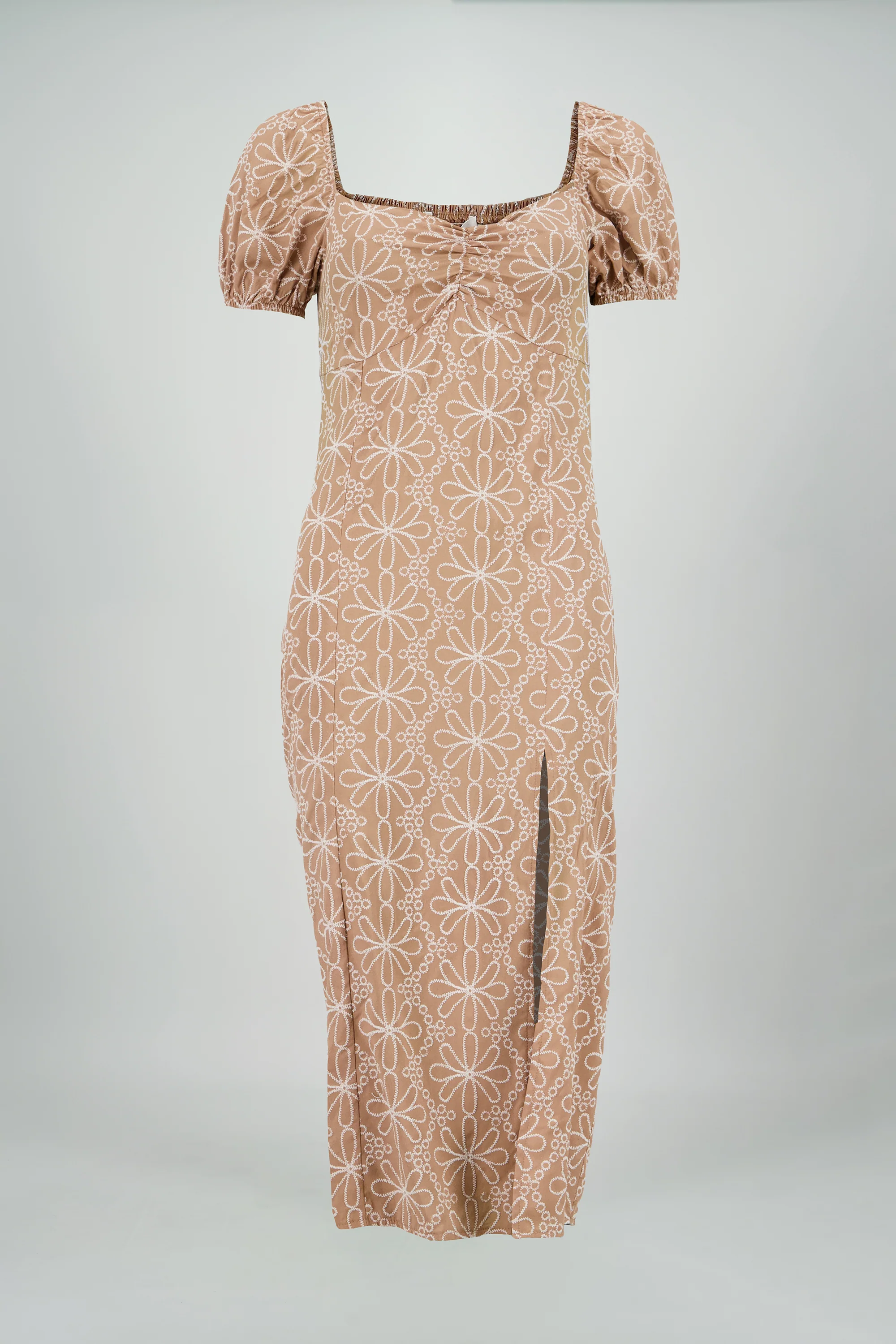 Vestido midi manga abullonada frunces - Image 6