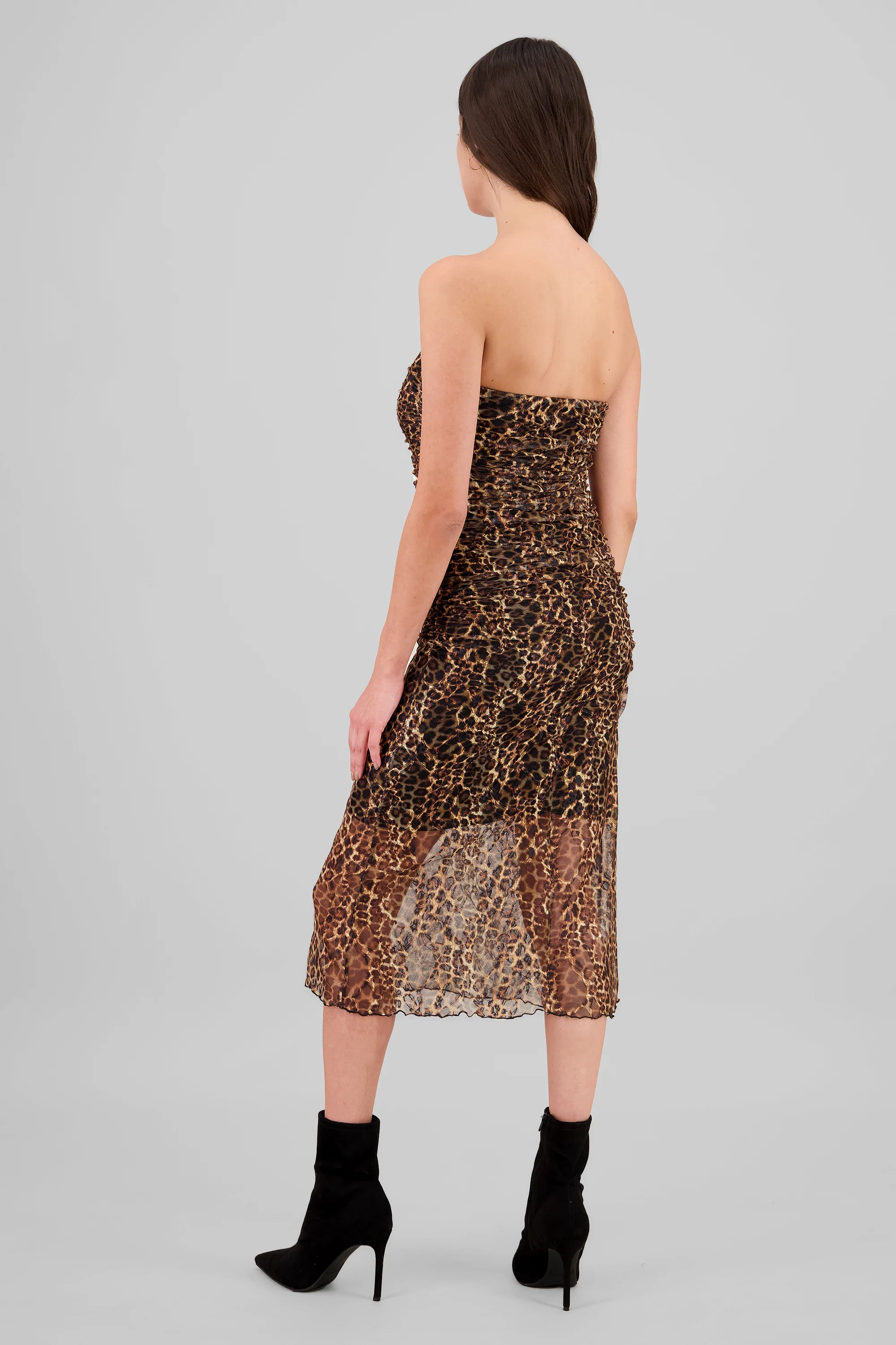 Vestido midi mesh animal print - Image 4