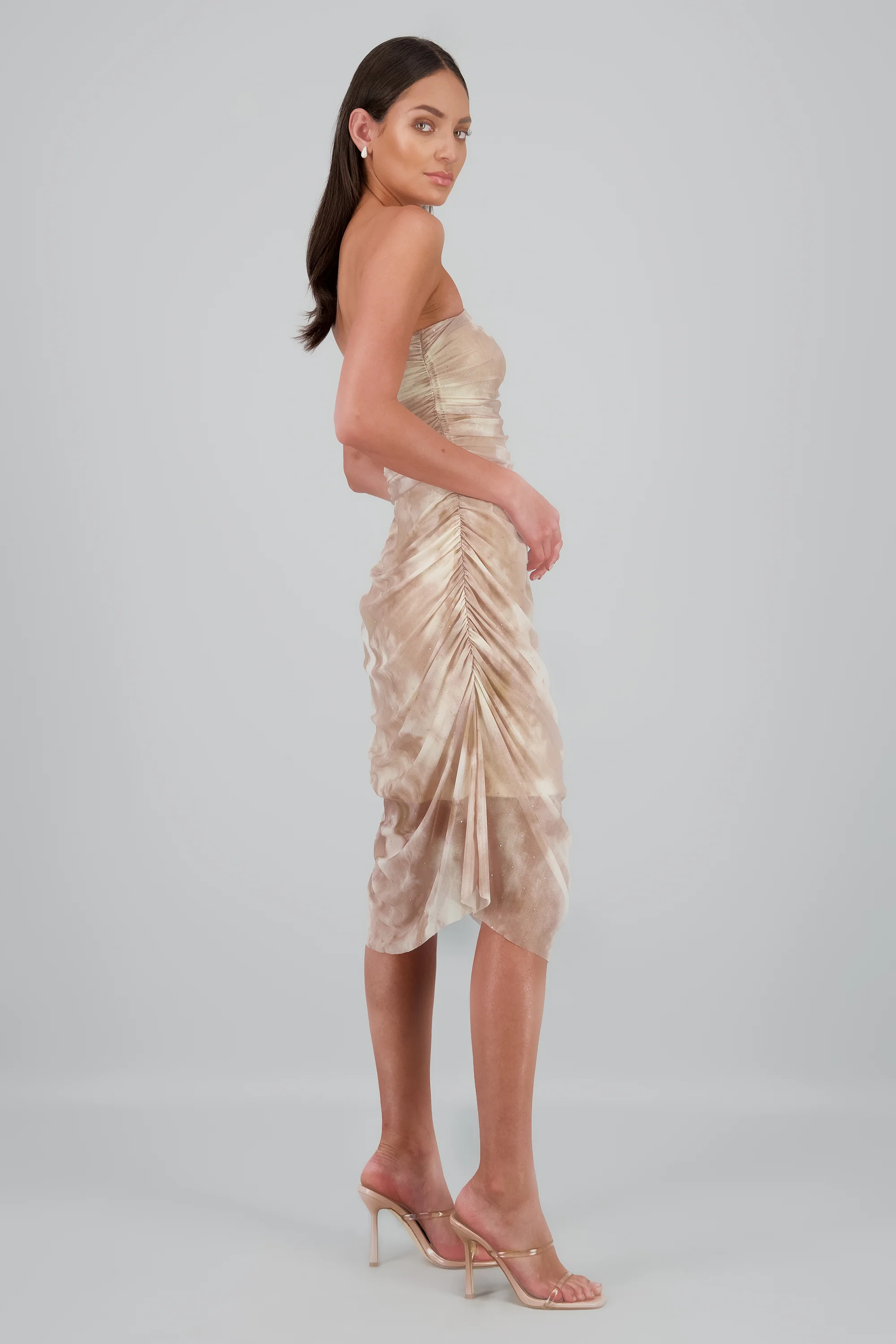 Vestido midi mesh brillos - Image 3