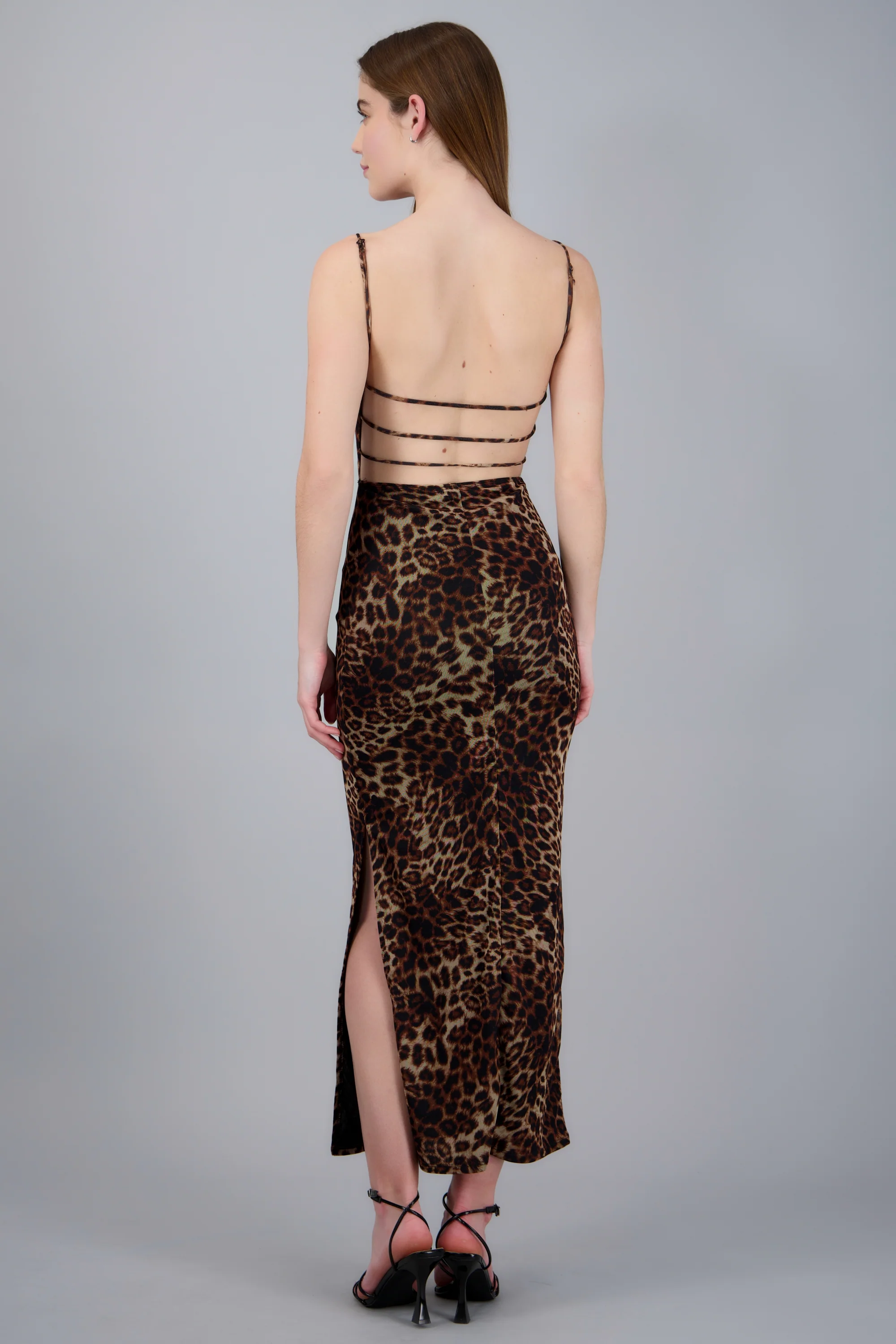 Vestido midi mesh estampado detalle espalda - Image 4