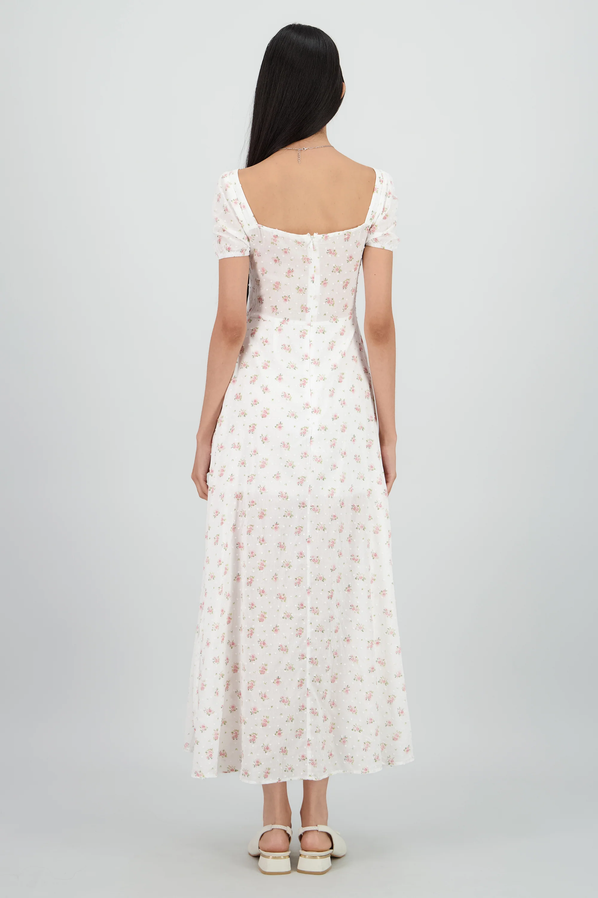 Vestido midi mini flores textura - Image 4
