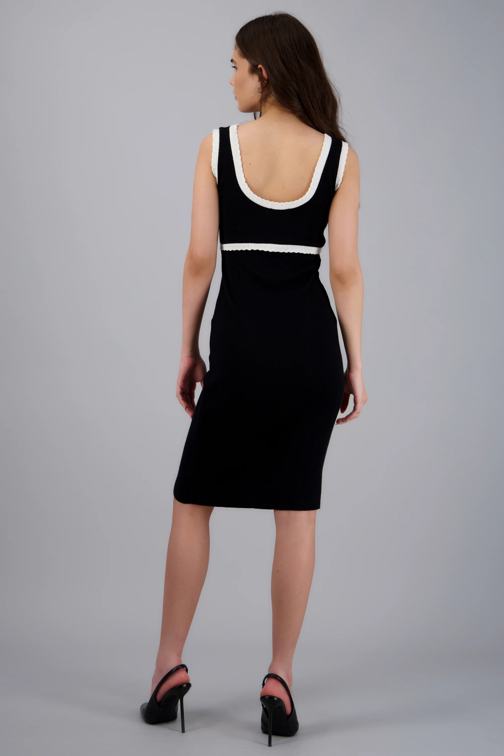 vestido midi punto contraste - Image 4