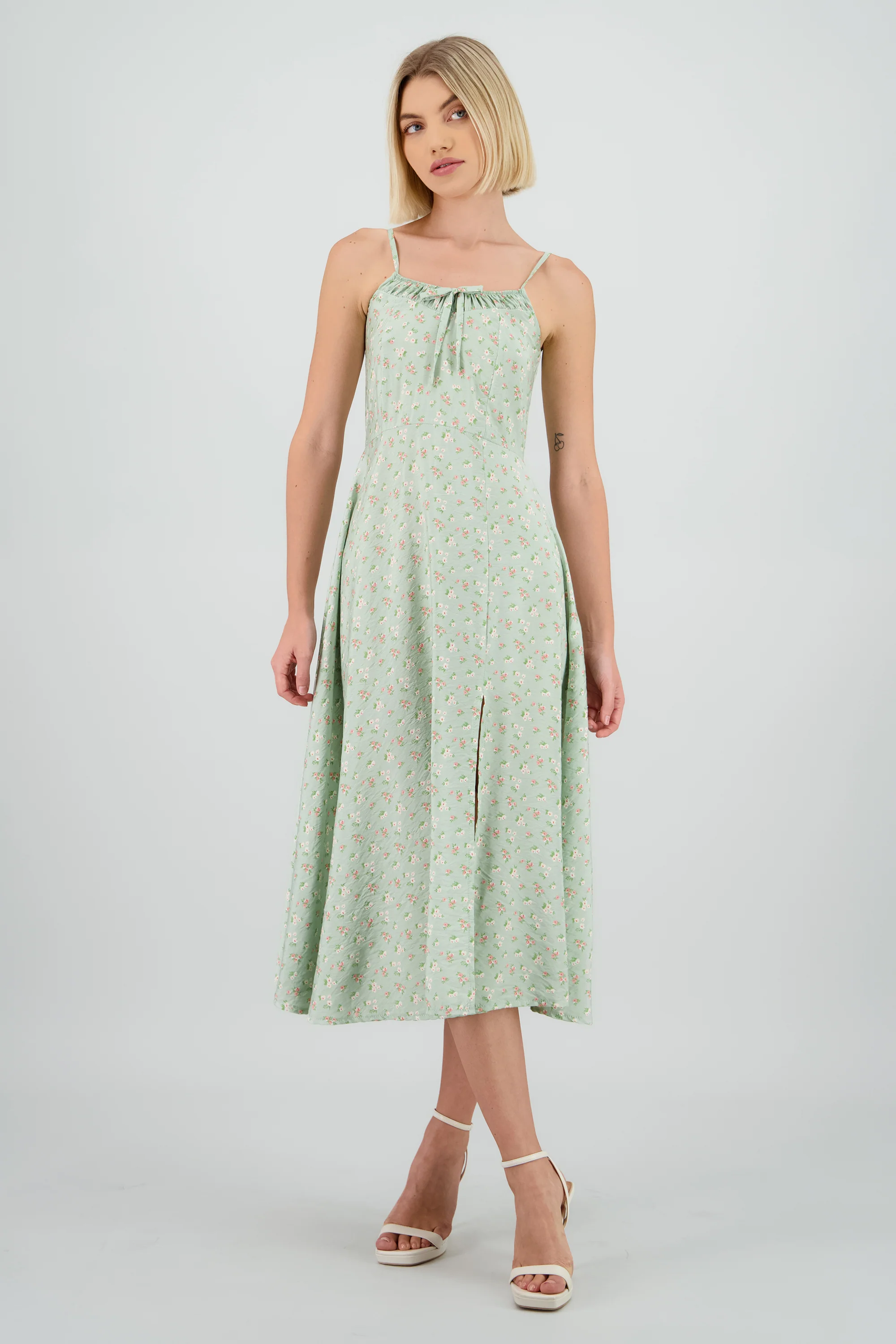 Vestido midi tirantes det flores - Image 2
