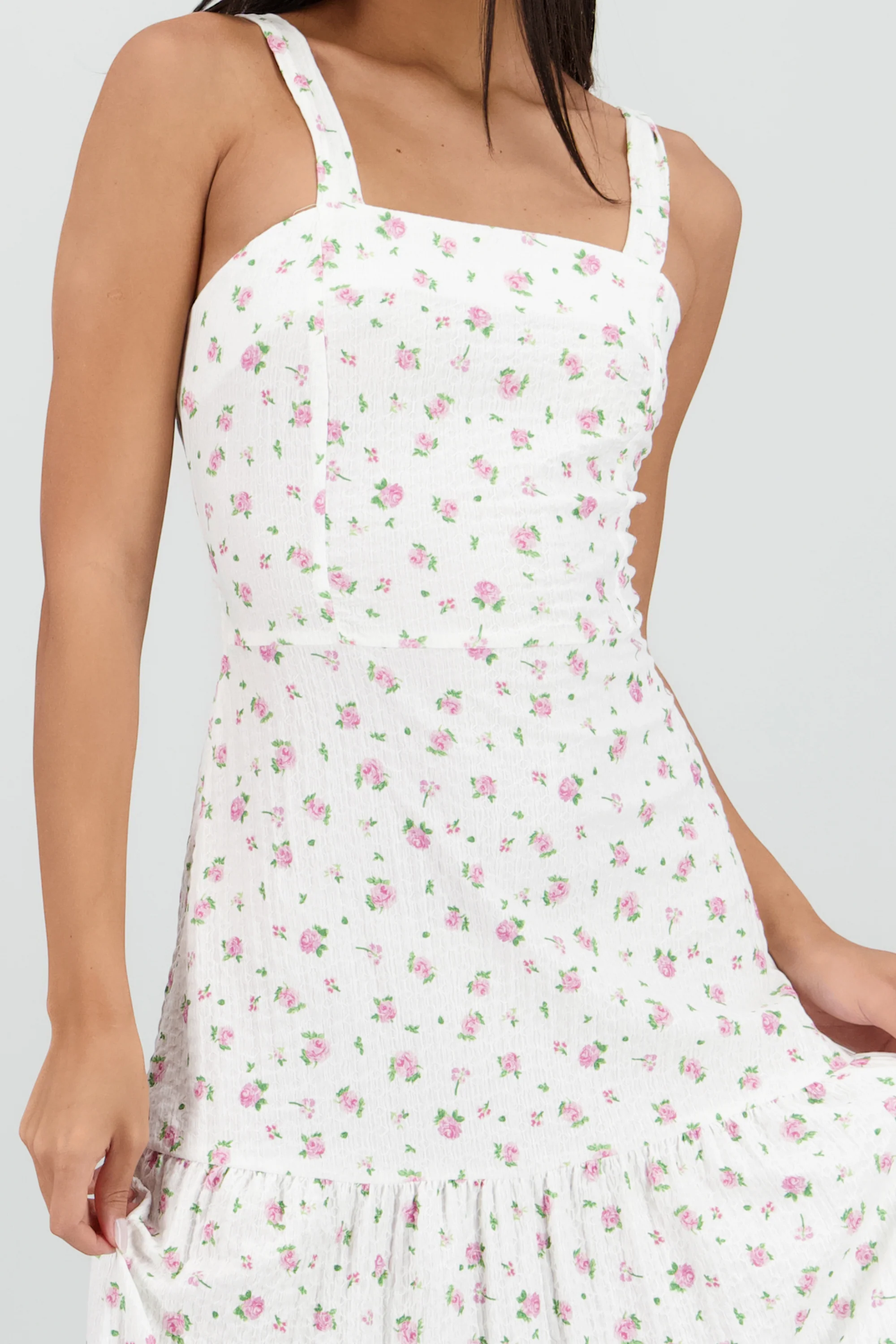 Vestido midi tirantes estampado flores - Image 5
