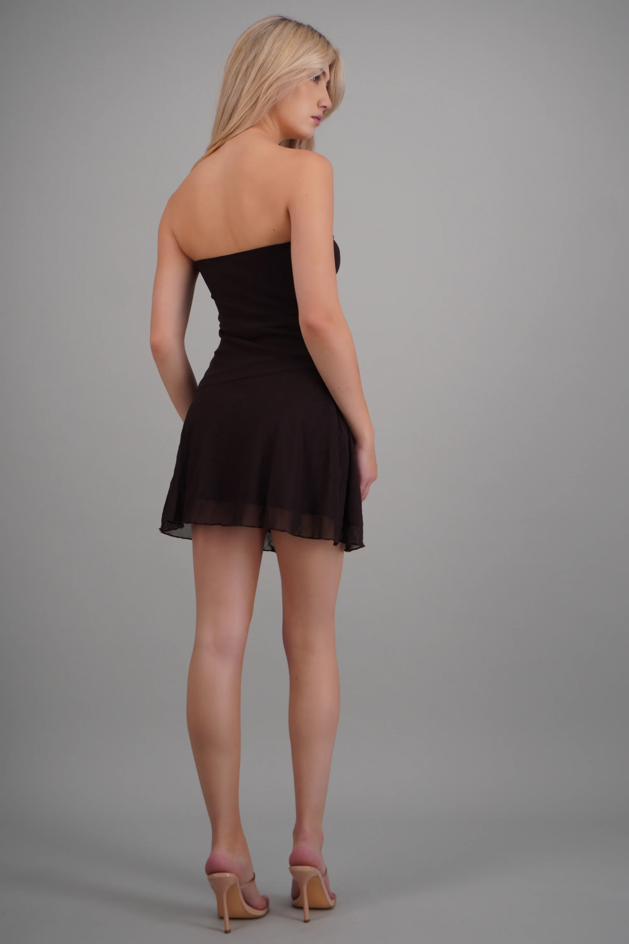 Vestido mini bandeau mesh detalle escote - Image 4