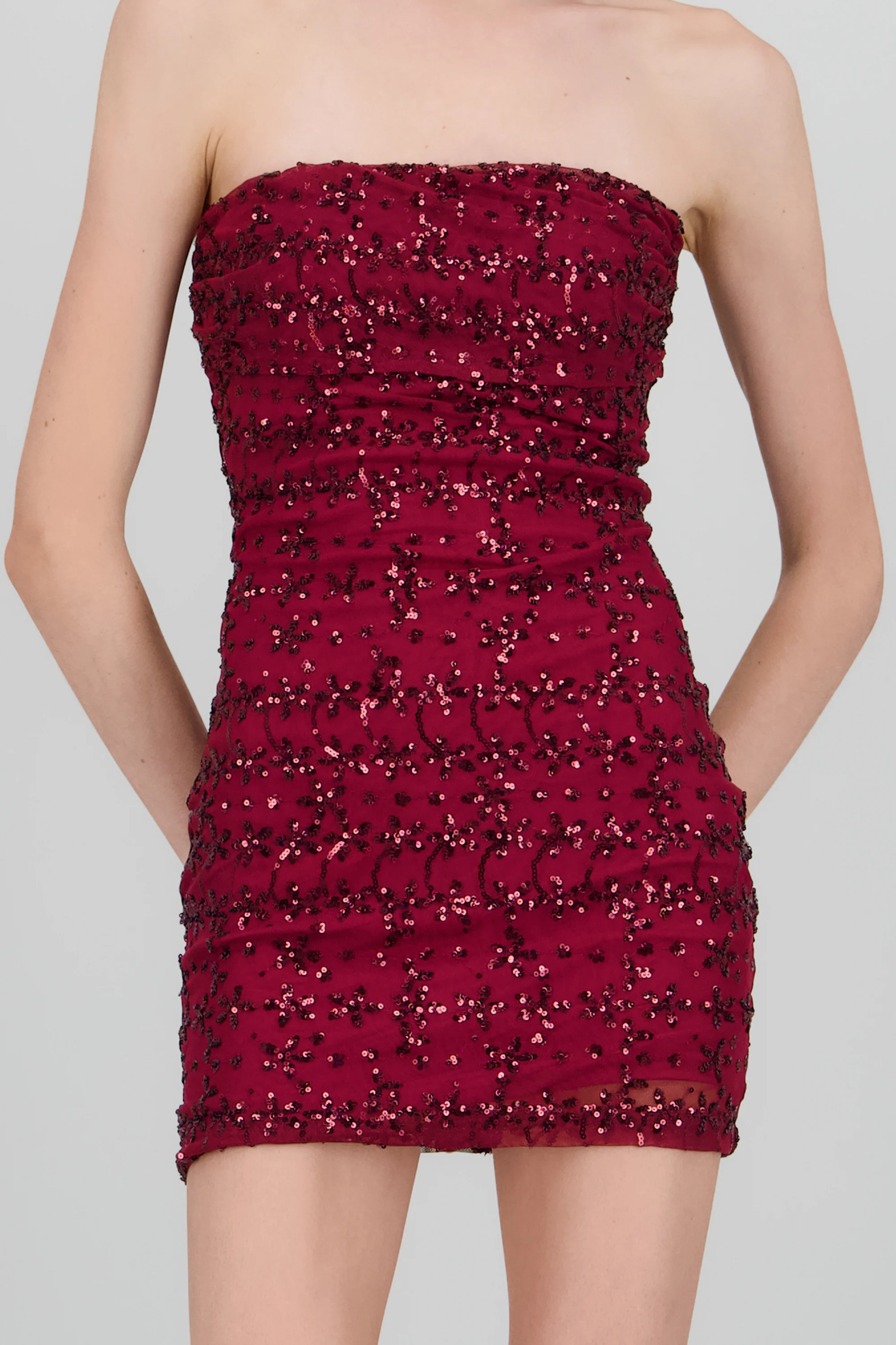 Vestido mini bandeau mesh lentejuela - Image 5