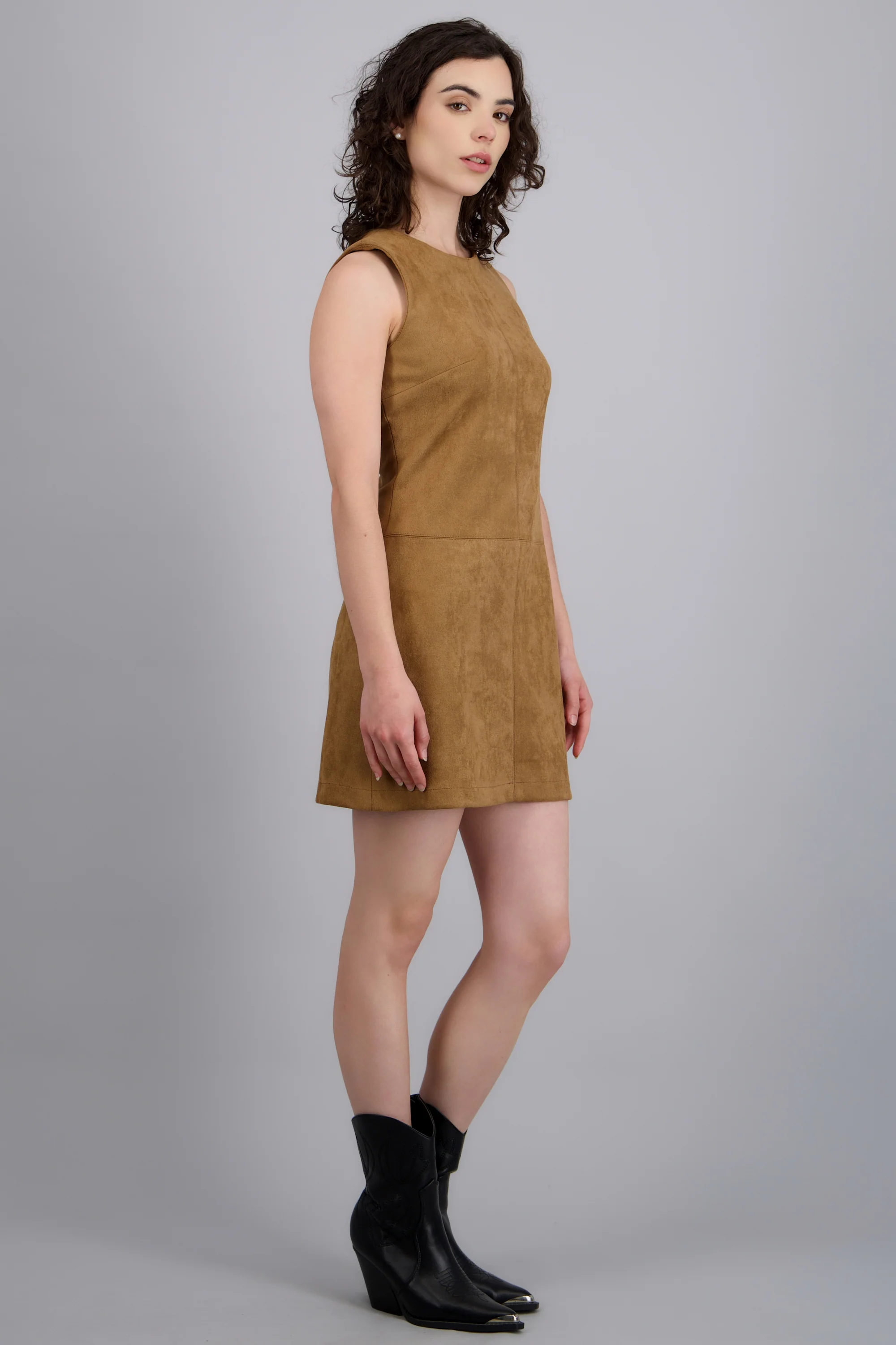 Vestido mini cortes suede - Image 2