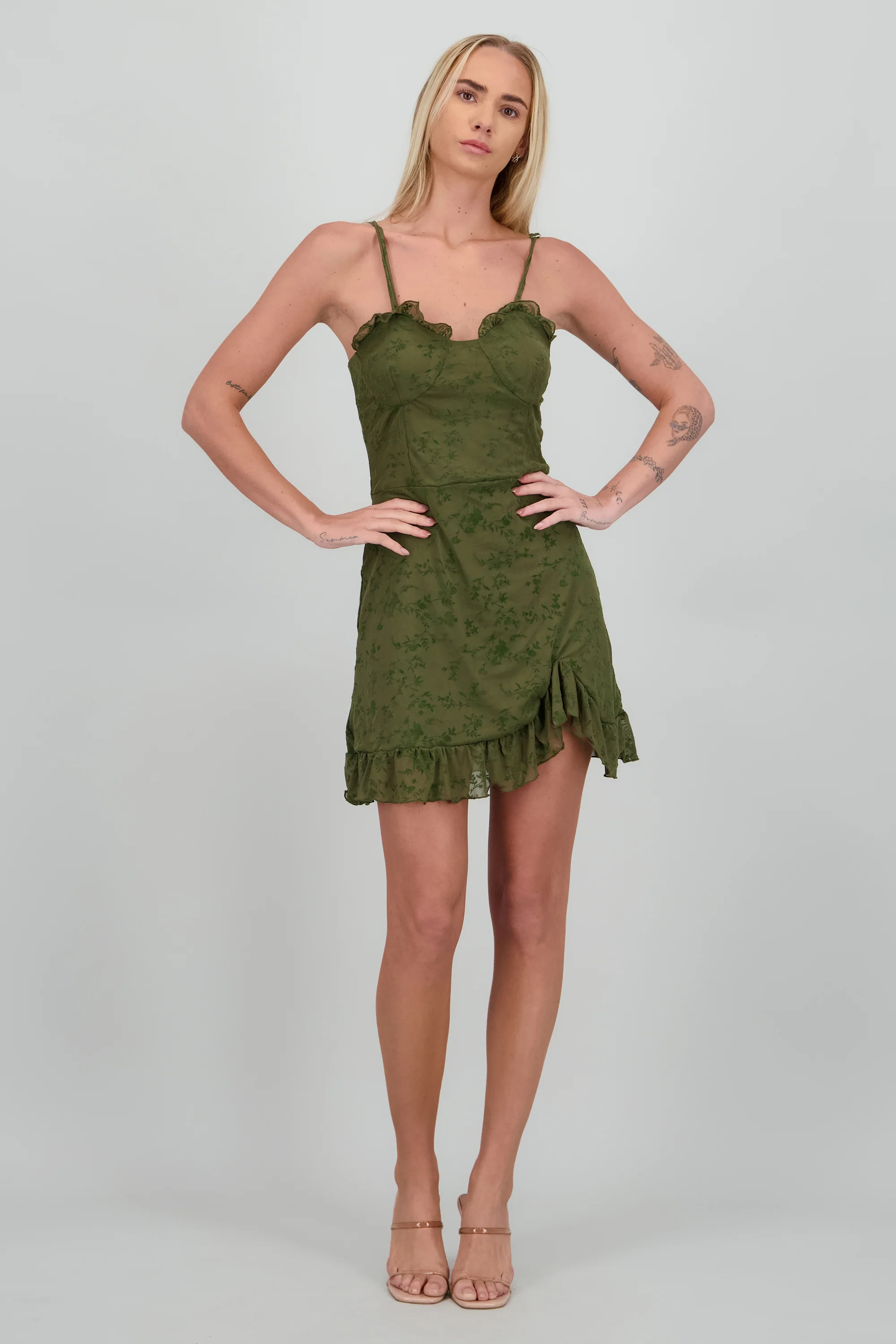 Vestido mini detalle mesh