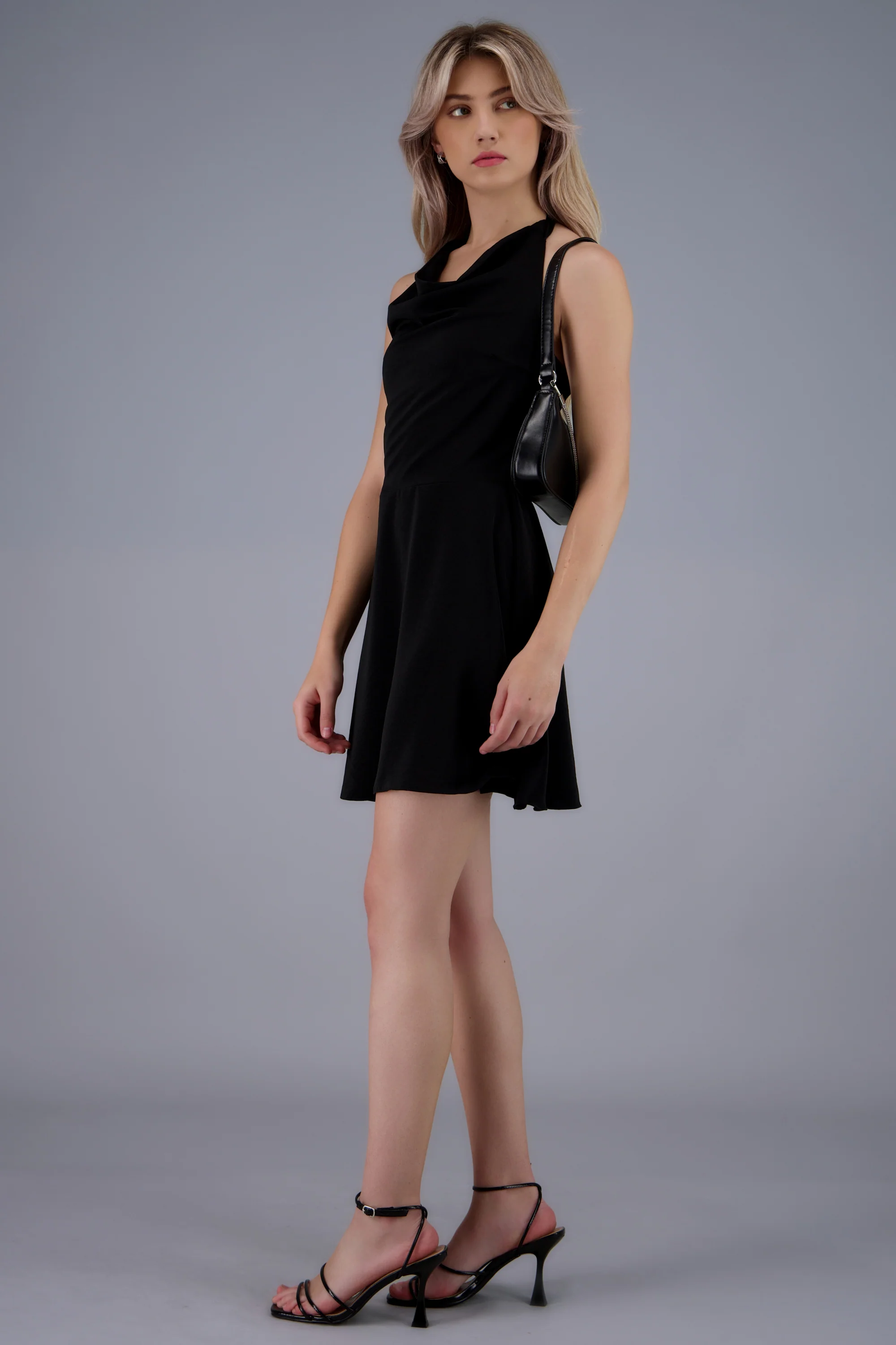 Vestido mini escote cascada linea A - Image 2