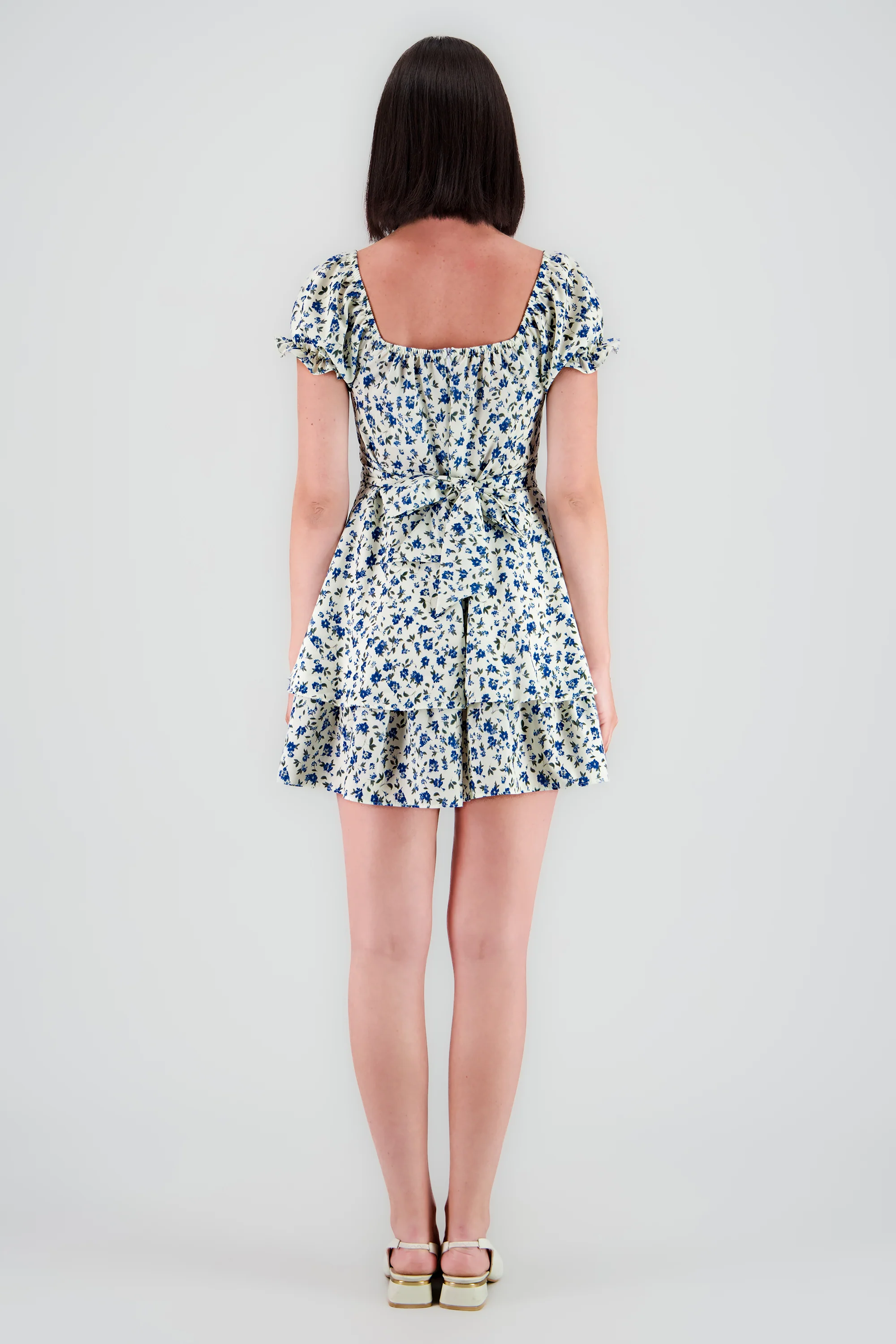 Vestido mini escote cuadrado flores - Image 4