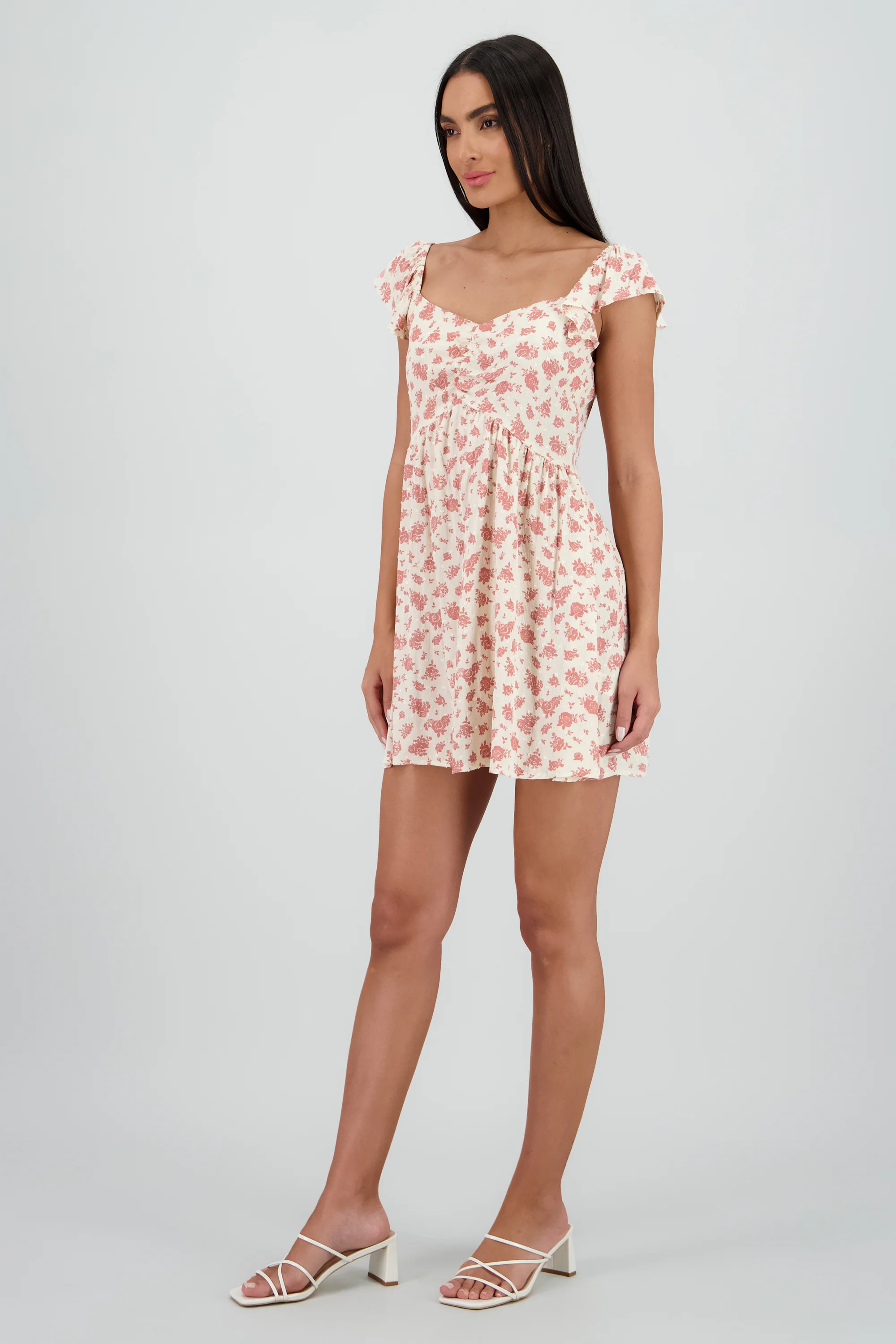Vestido mini estampado flores textura - Image 3