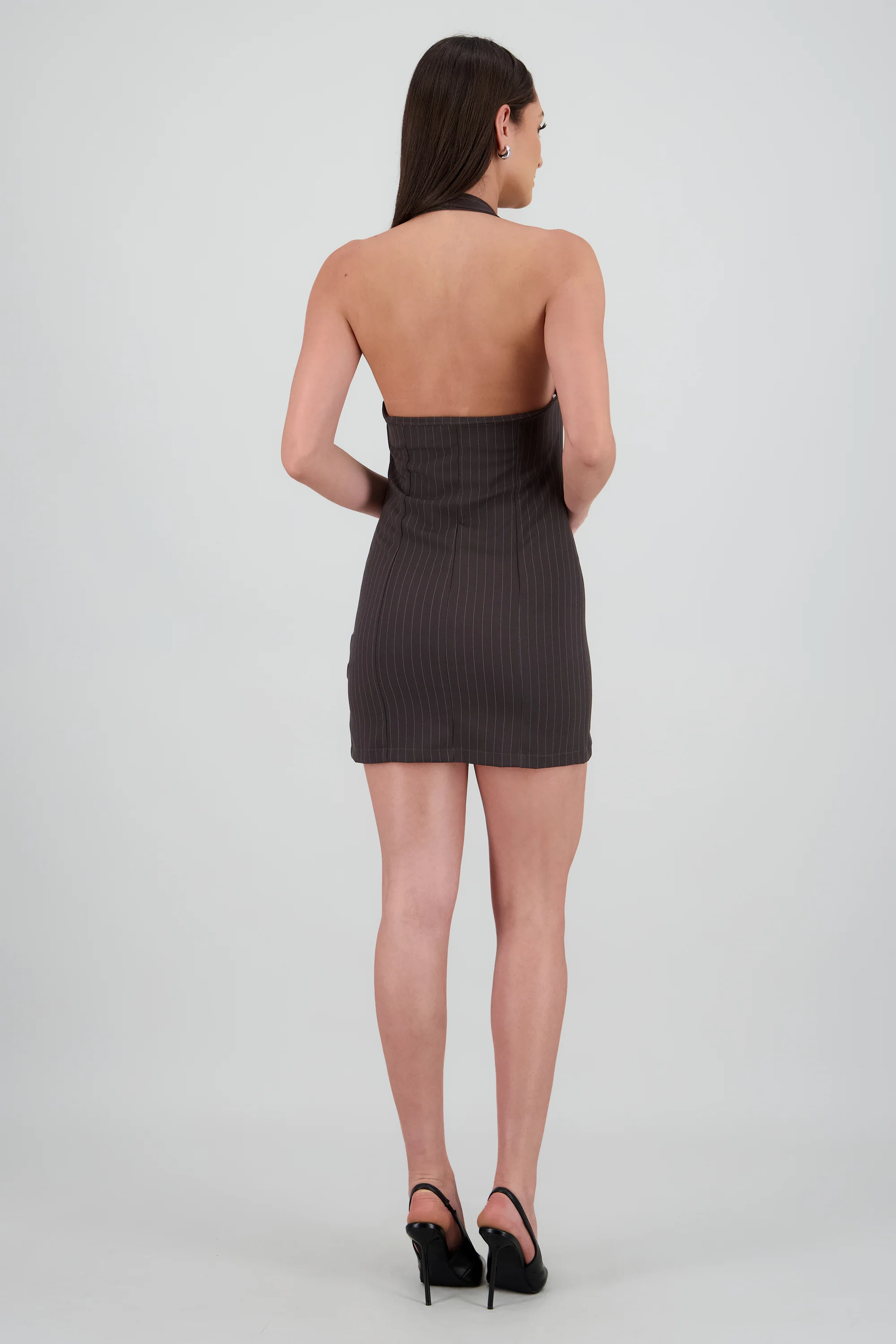 Vestido mini halter detalle botones - Image 4