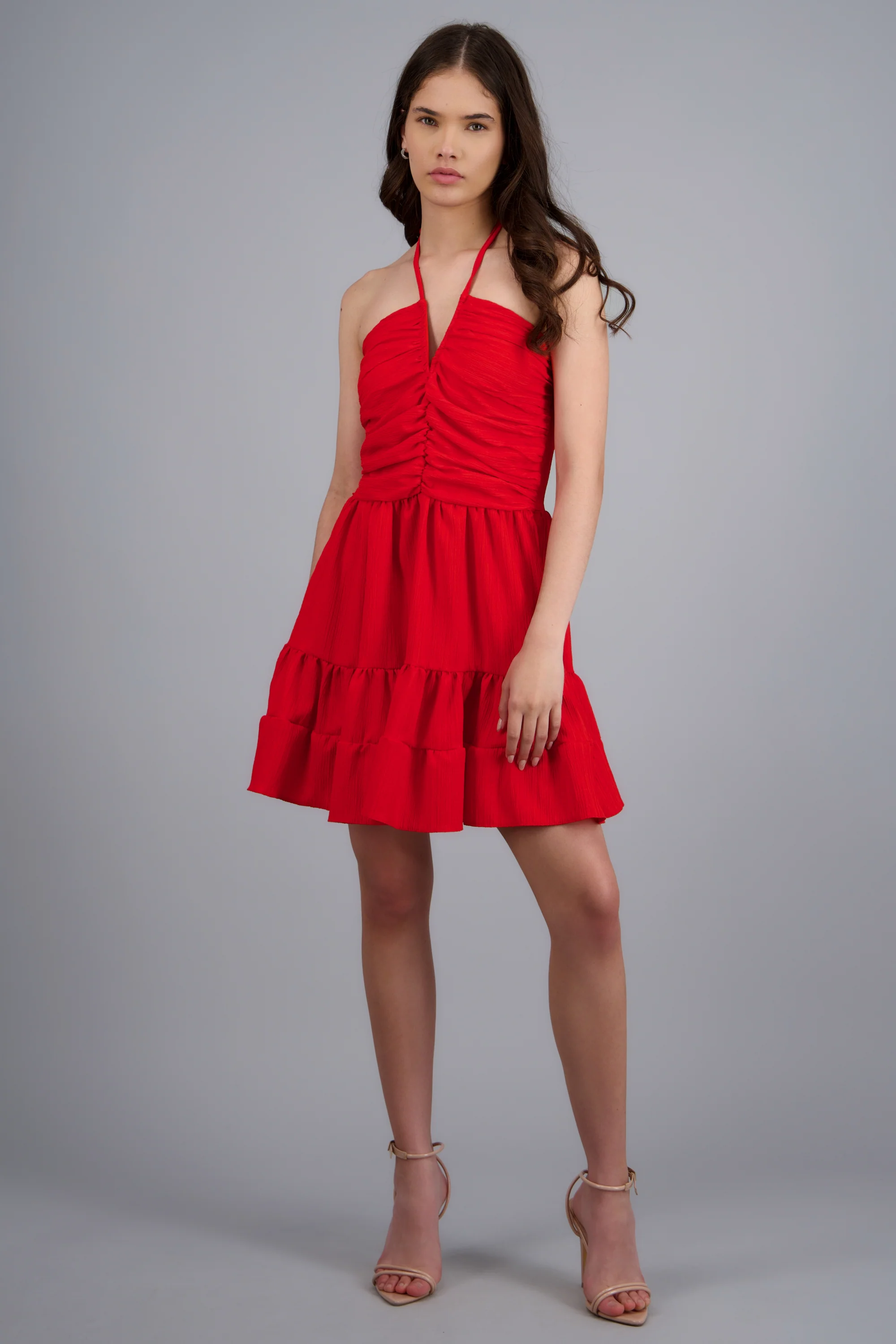 Vestido mini halter olanes