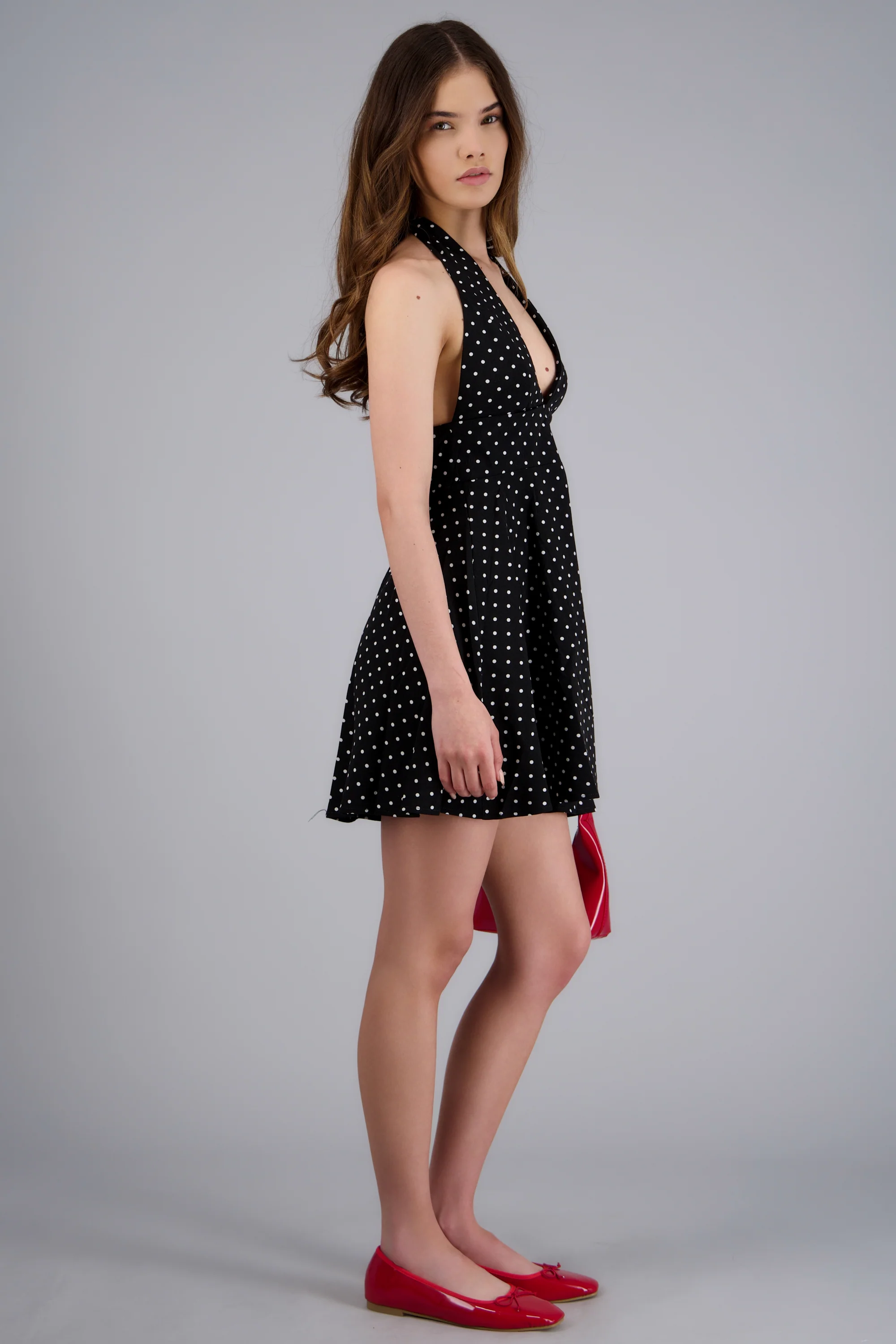 Vestido mini halter polka dots - Image 2