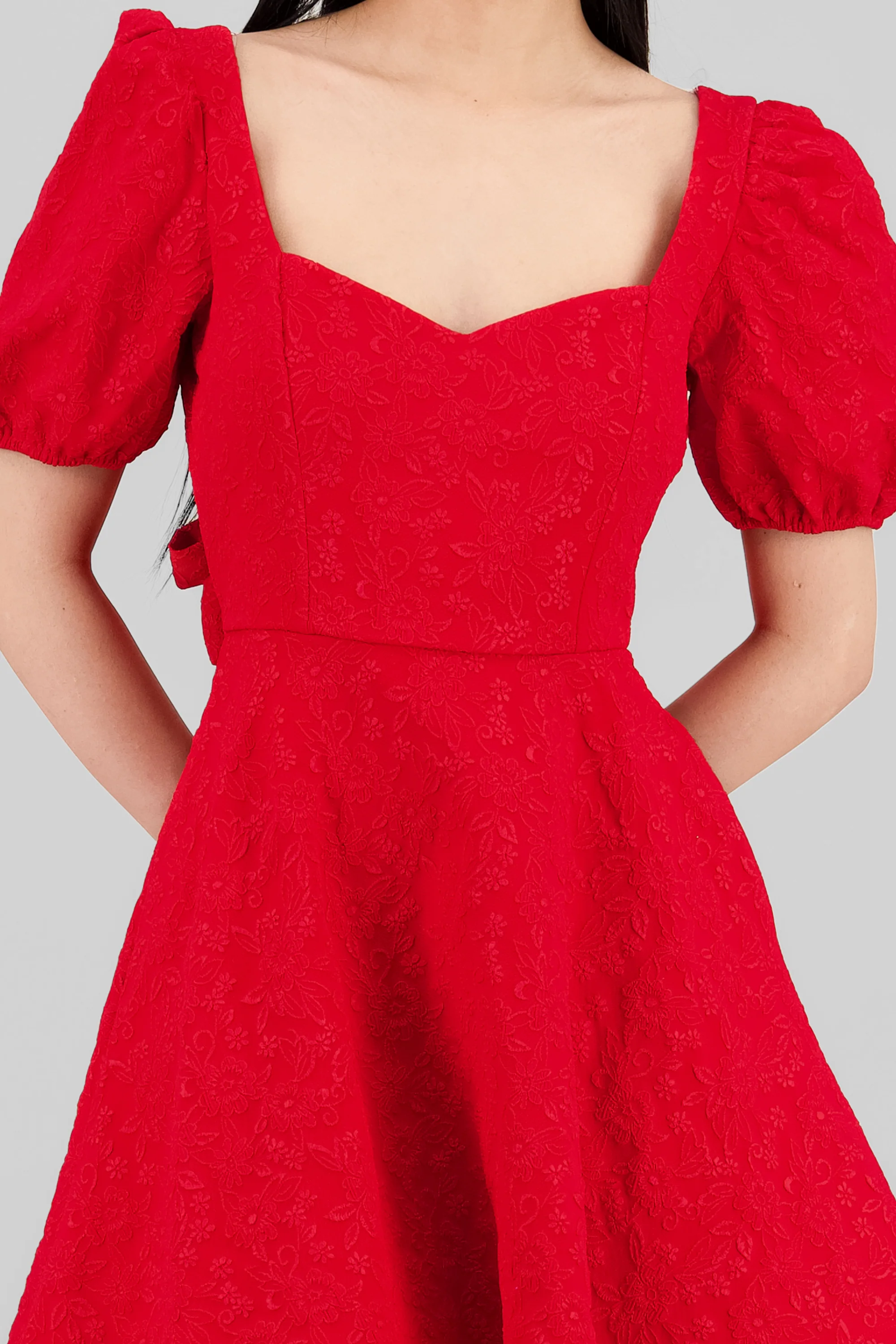 Vestido mini manga abullonada escote corazon - Image 5