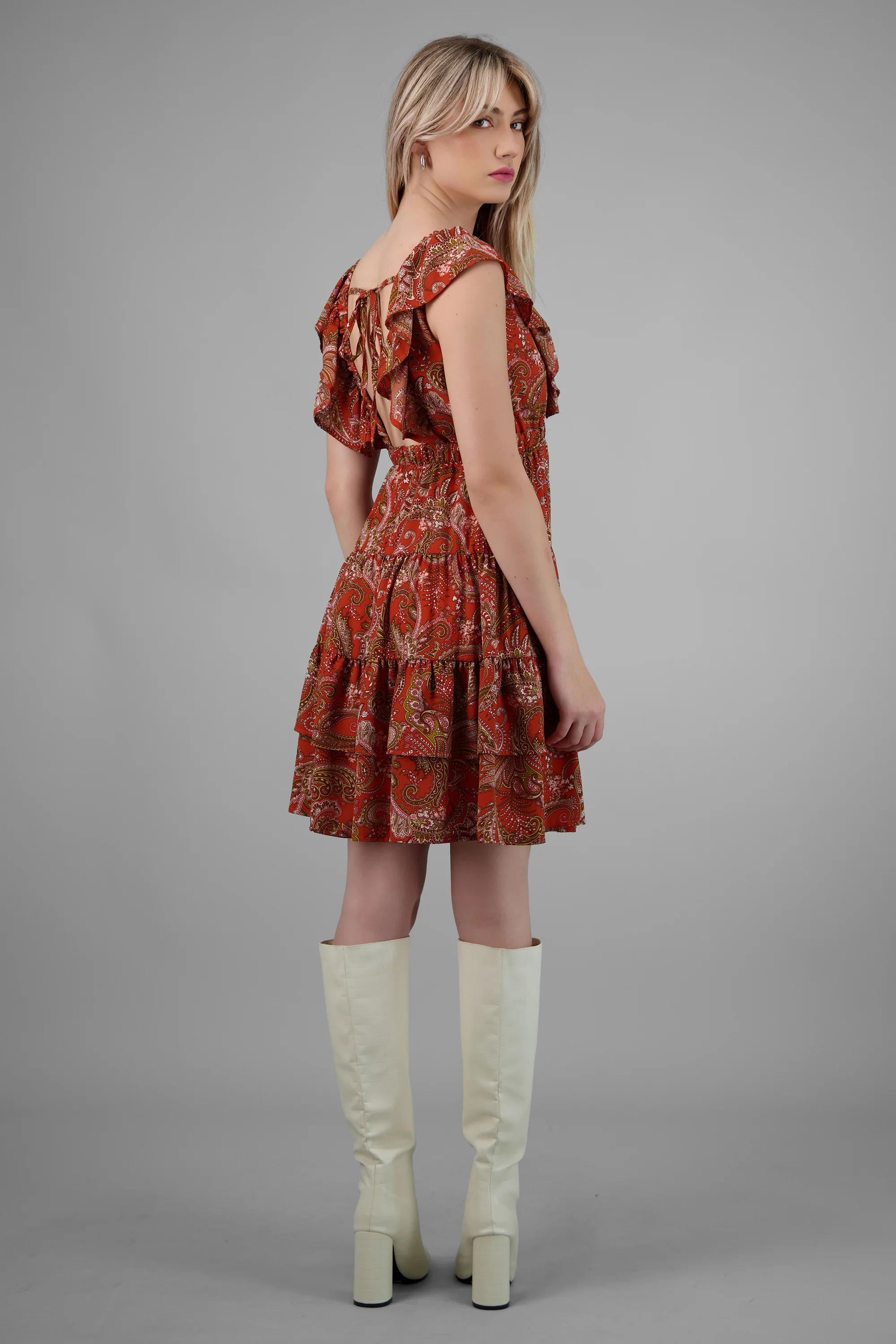 Vestido mini paisley amarre espalda - Image 4