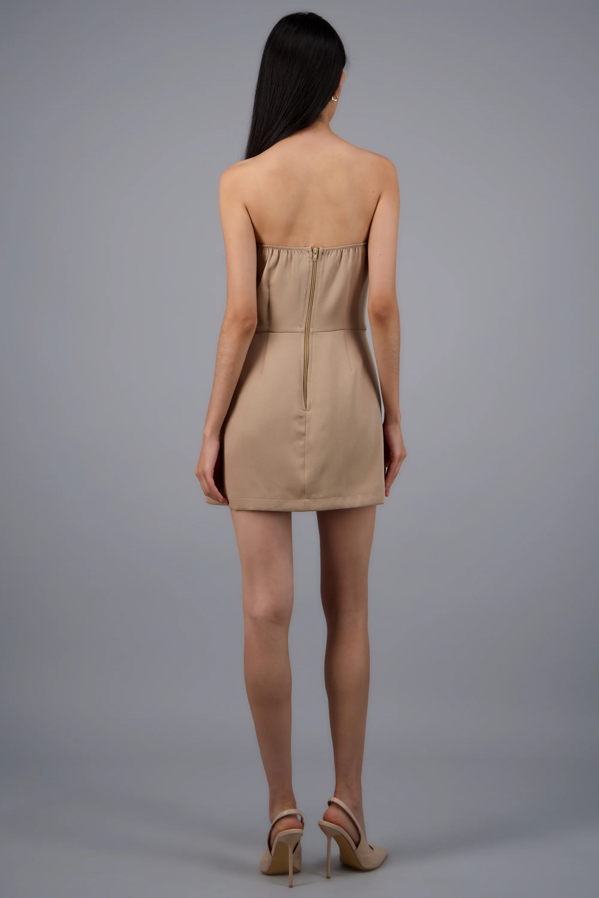 Vestido mini strapless liso - Image 4