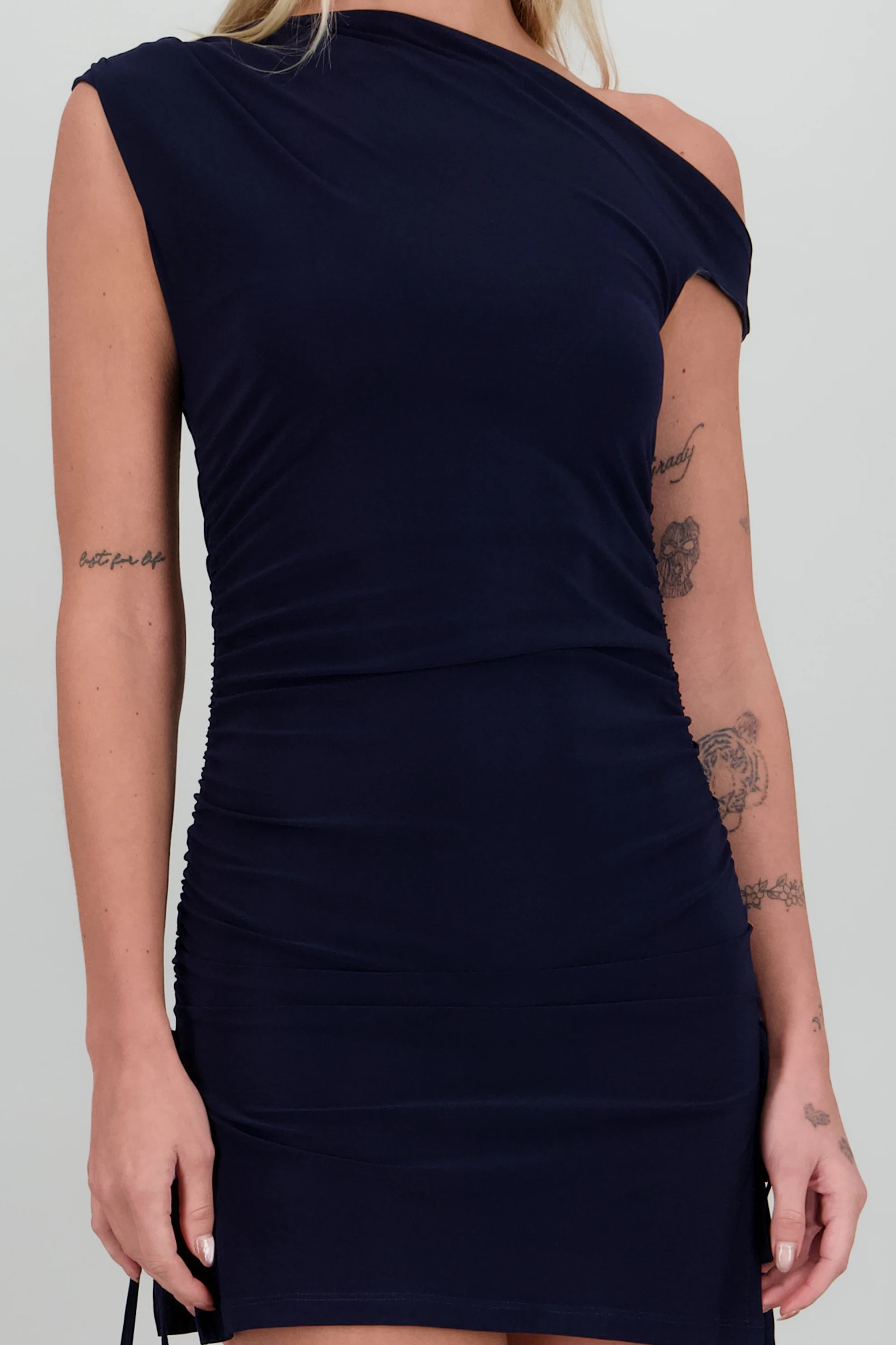 Vestido mini tirante asimetrico mesh - Image 5