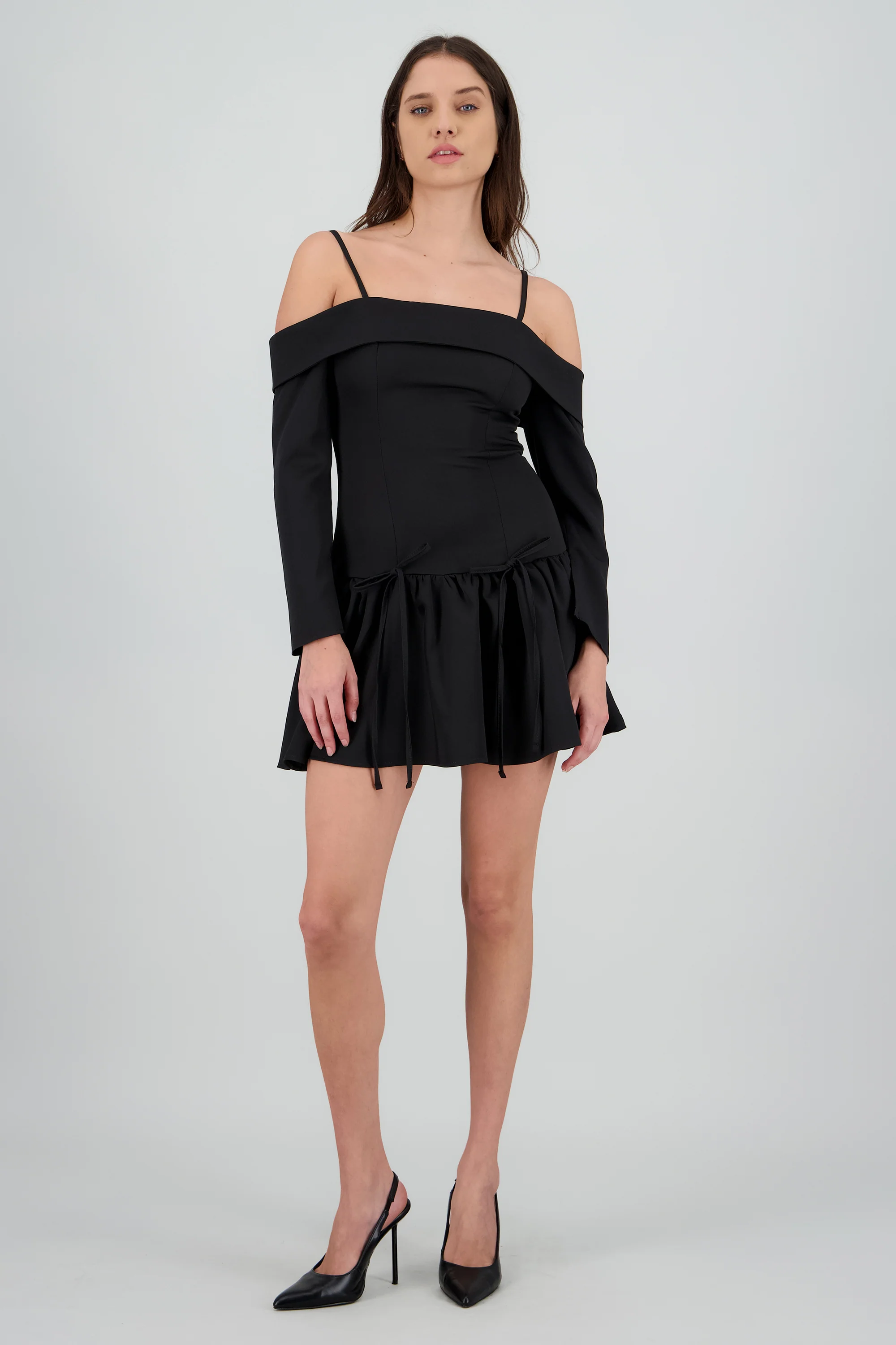 Vestido mini tirantes detalle moños