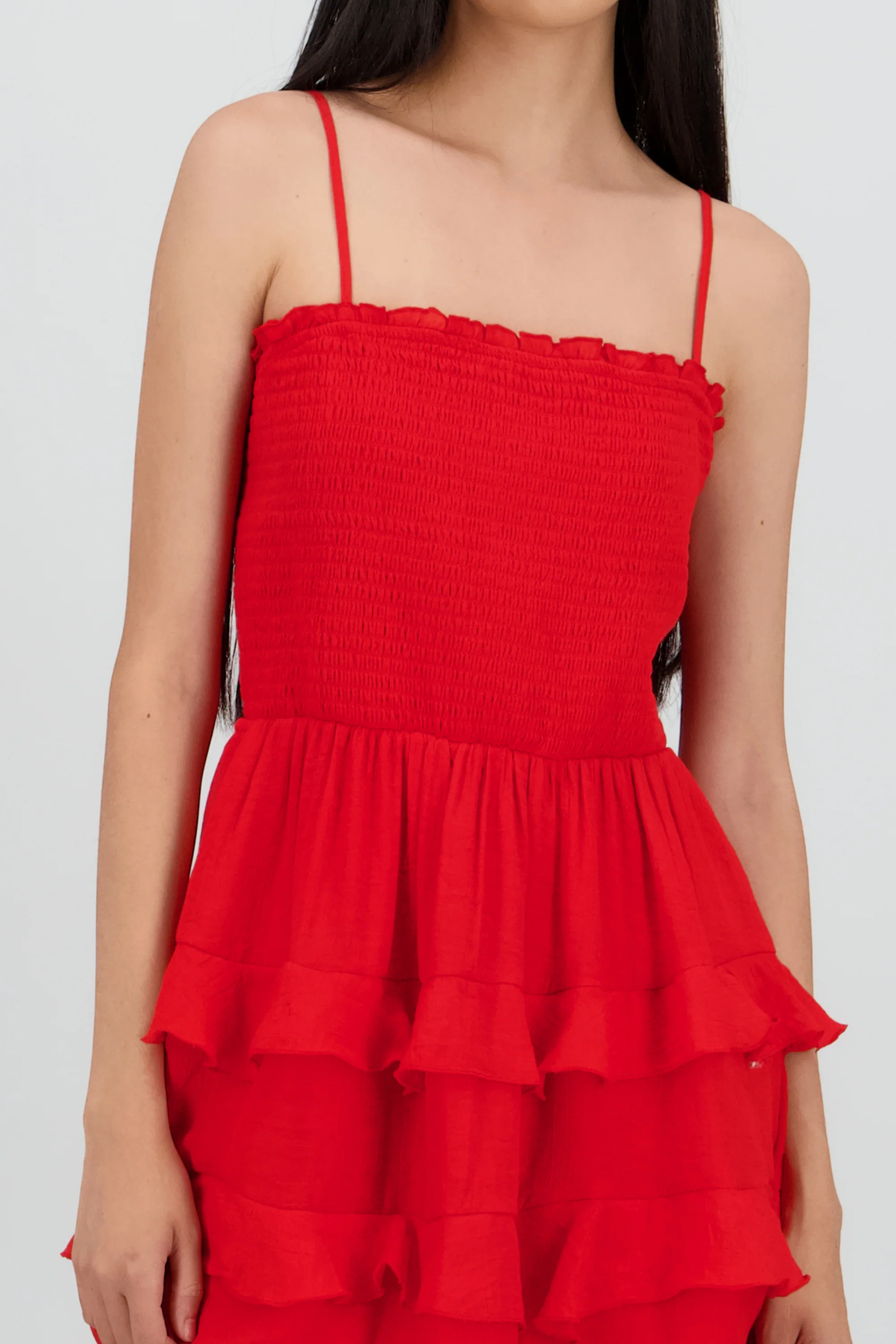 Vestido mini tirantes y olanes - Image 5