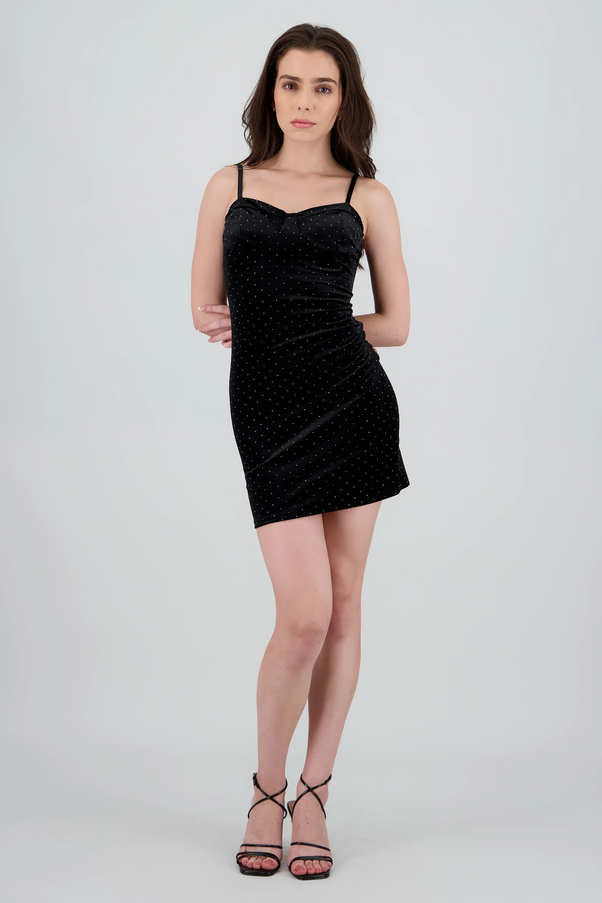Vestido mini velvet brillos