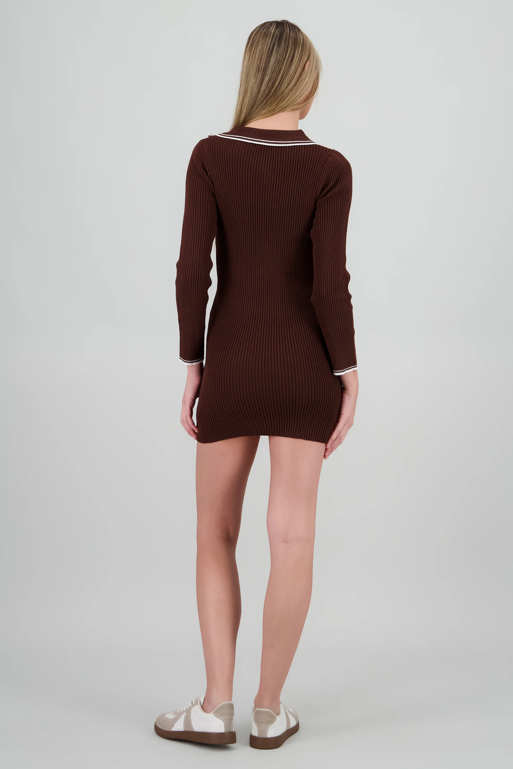 Vestido polo bodycon liso tejido - Image 4
