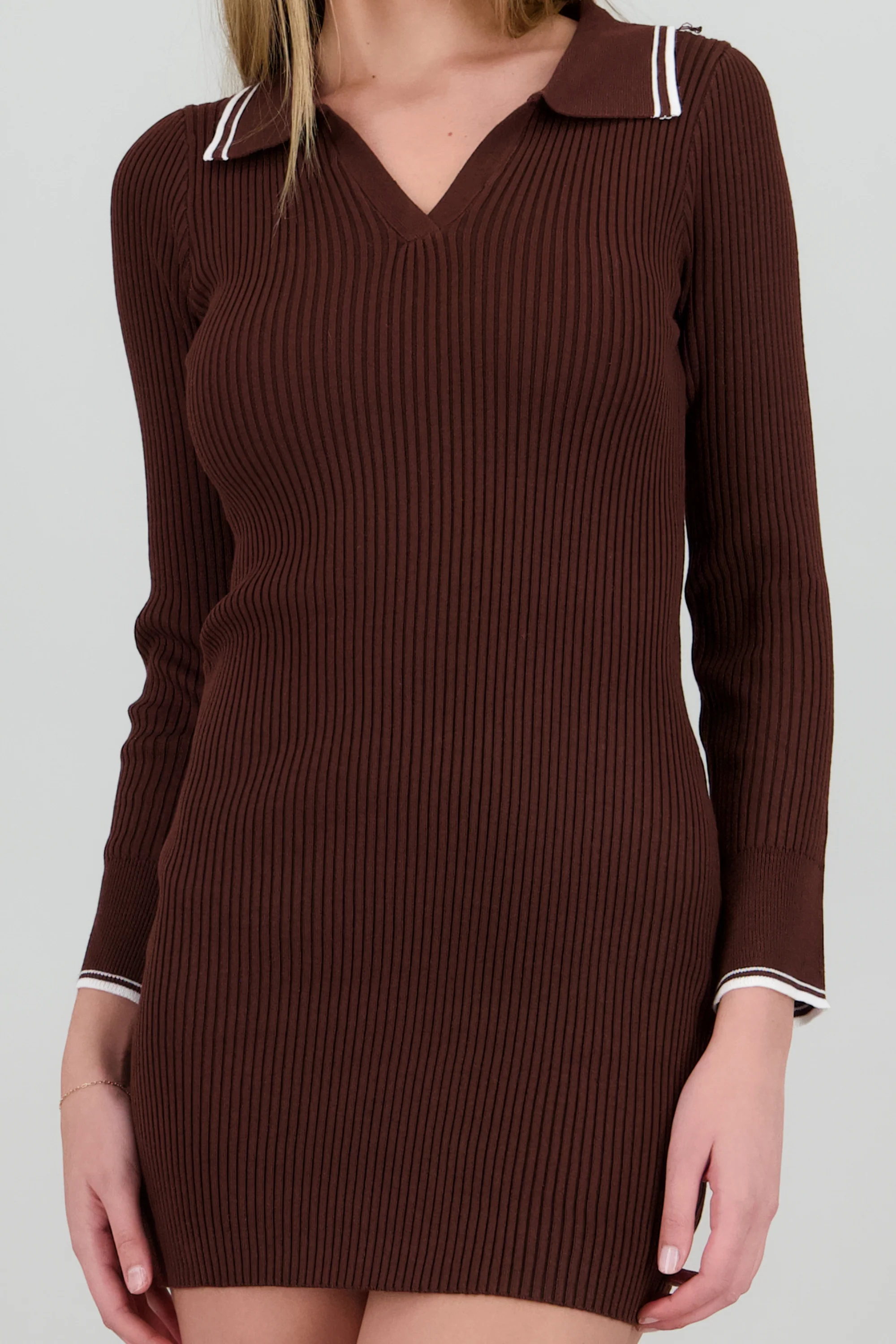 Vestido polo bodycon liso tejido - Image 5