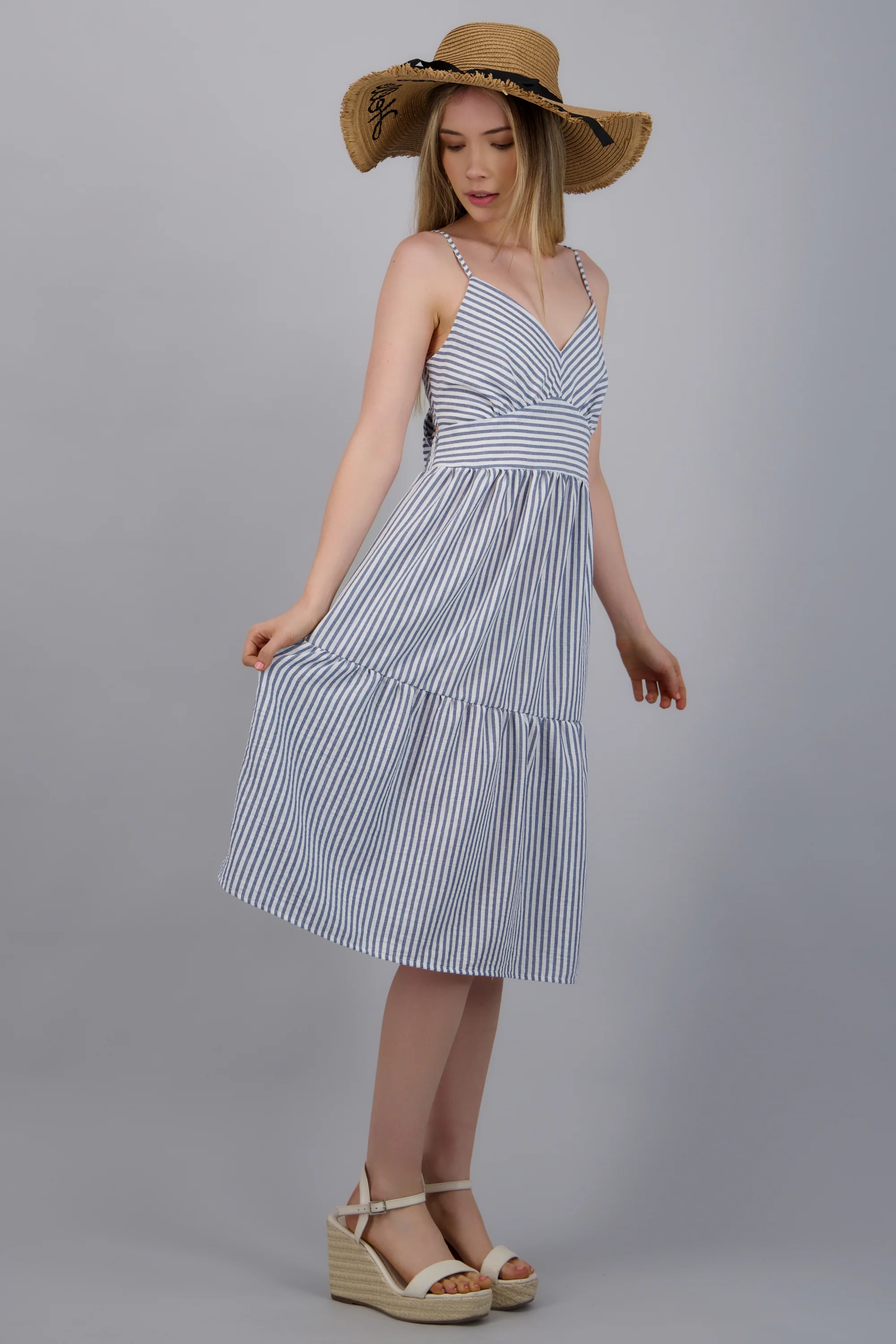 Vestido rayado tirantes - Image 2