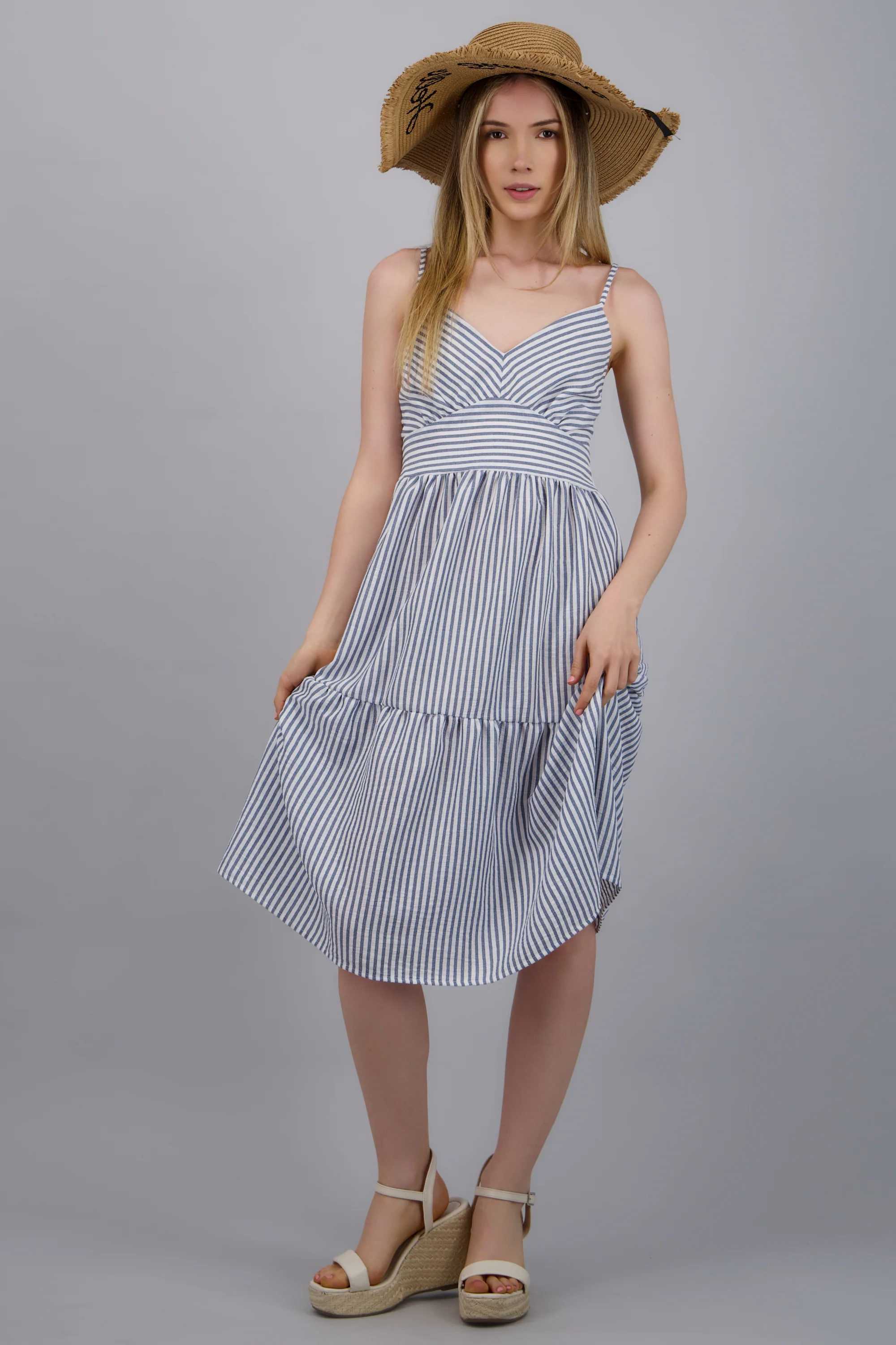 Vestido rayado tirantes - Image 3