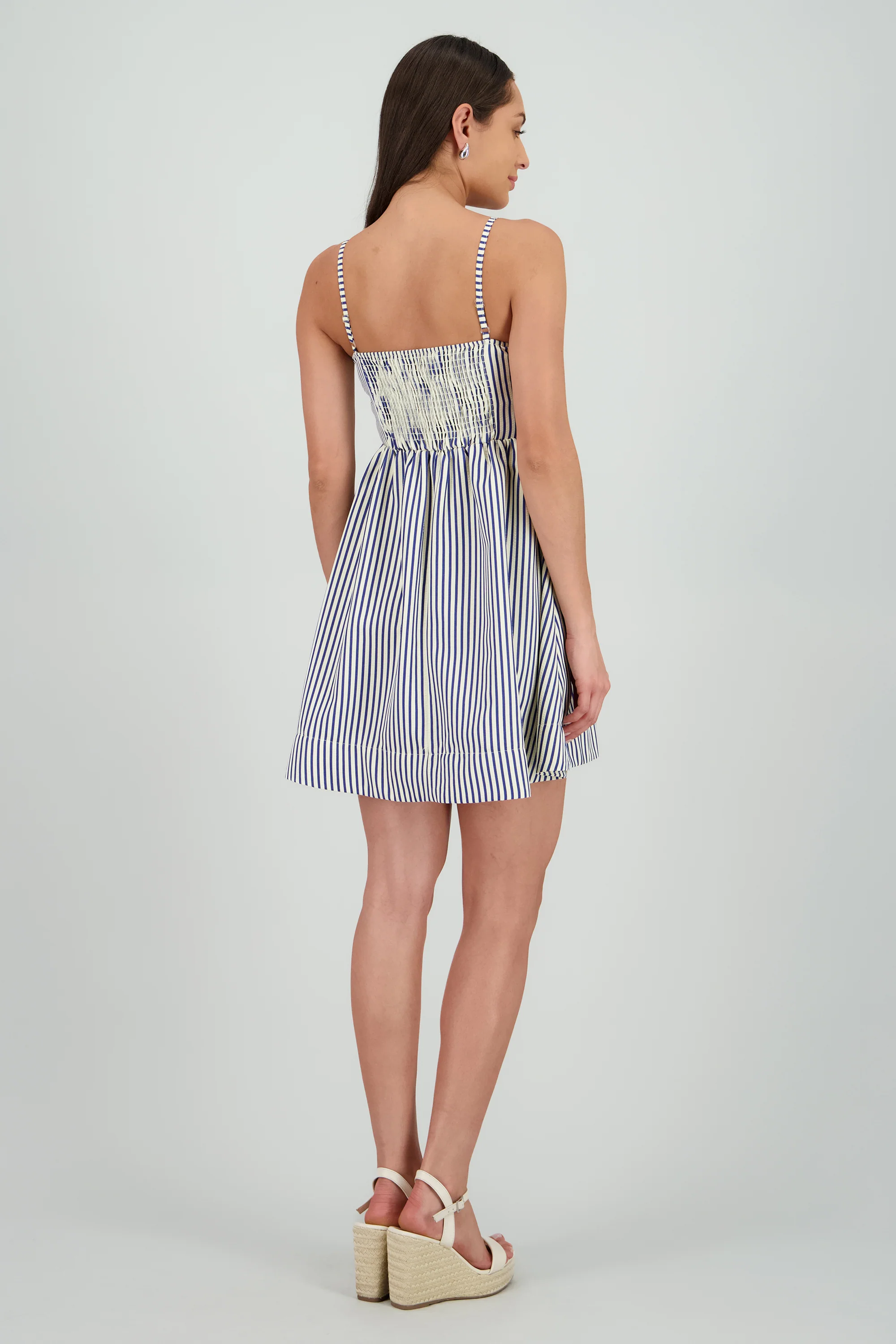 Vestido rayas mini drapeado - Image 4