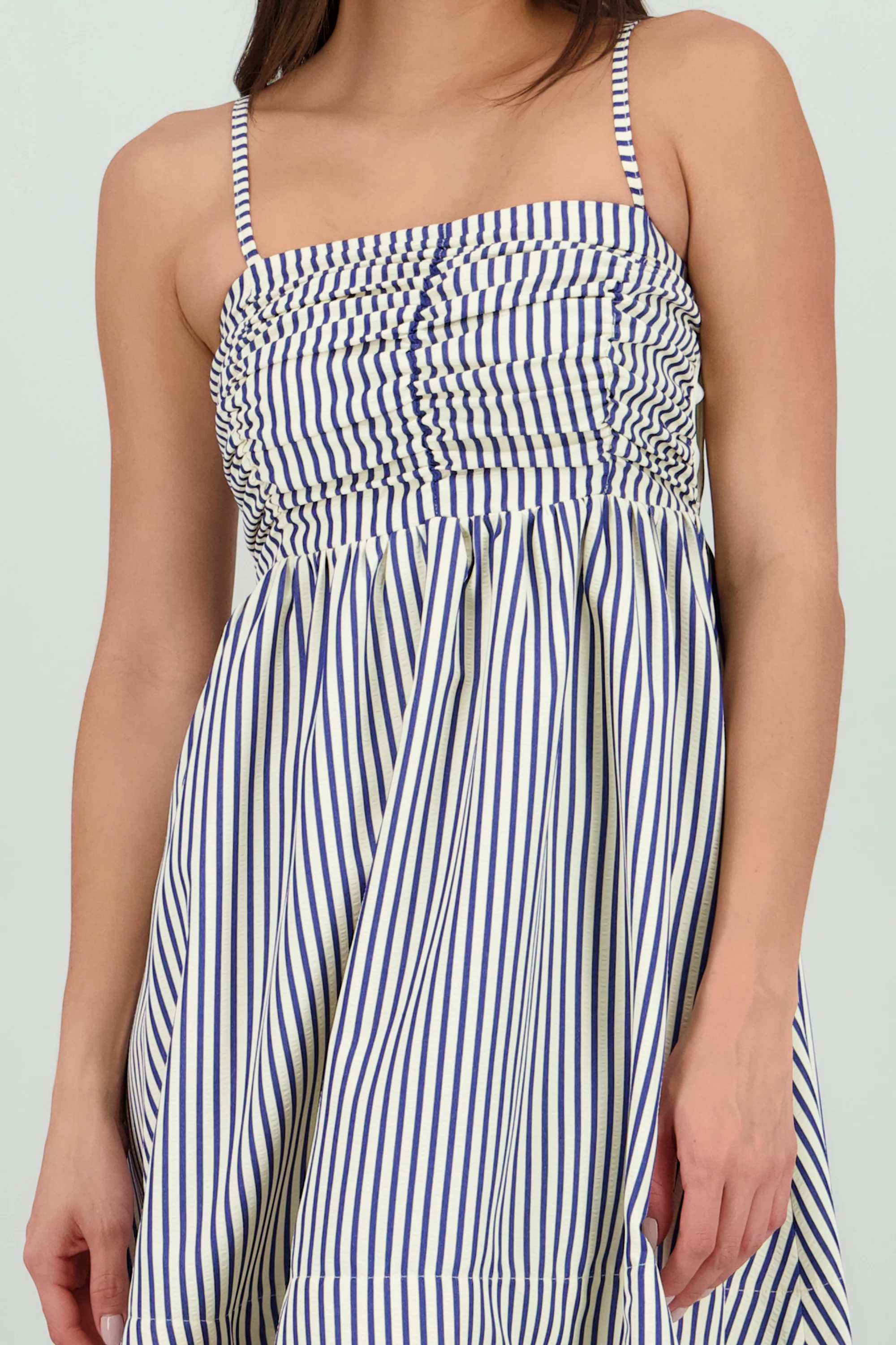 Vestido rayas mini drapeado - Image 5