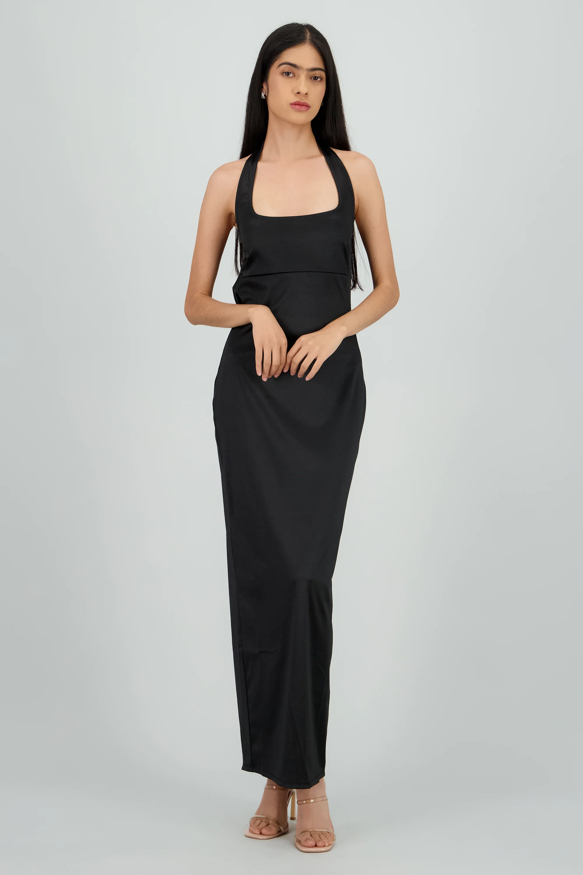 Vestido satin halter liso - Image 2