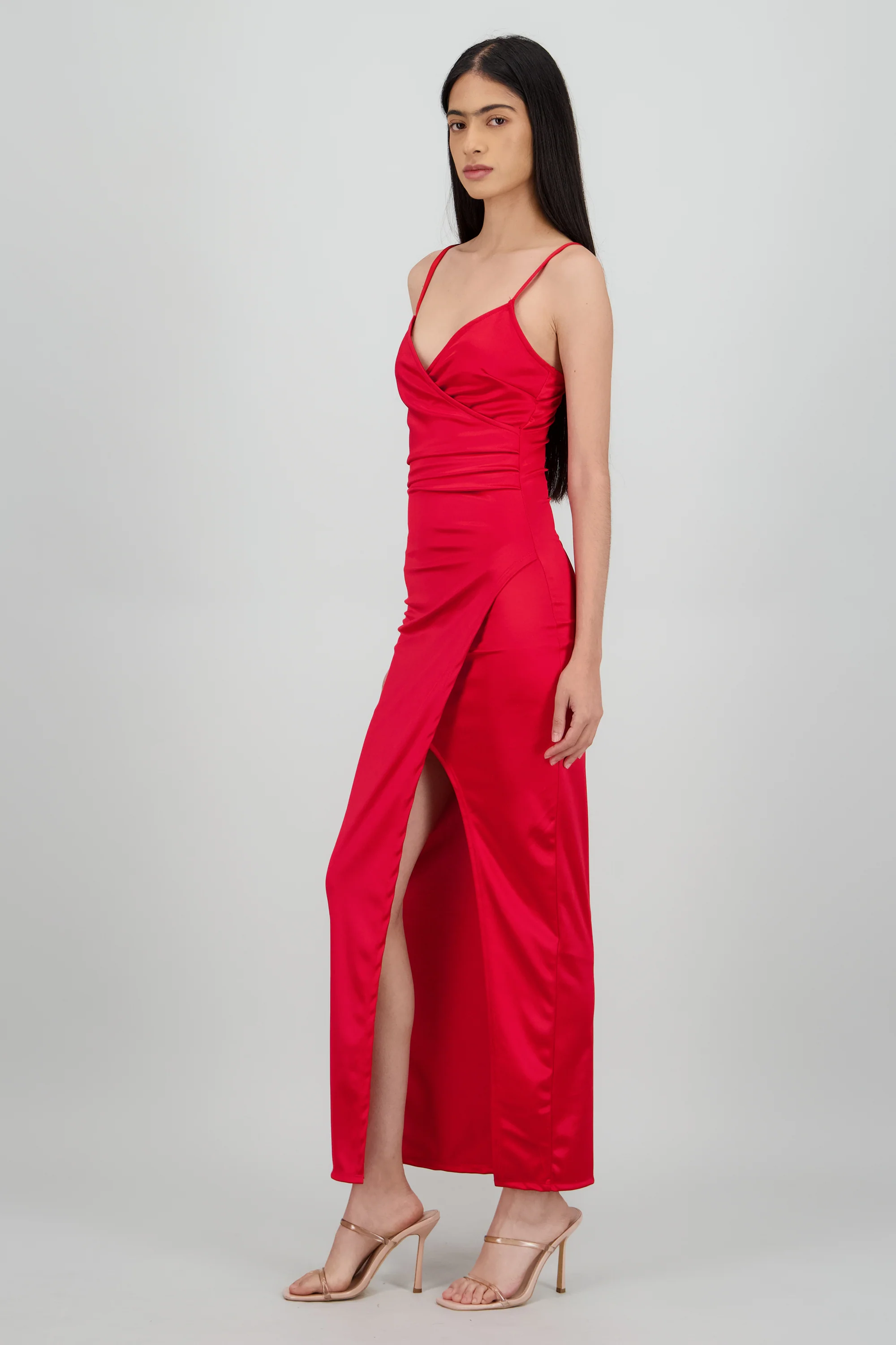 Vestido satinado midi - Image 3