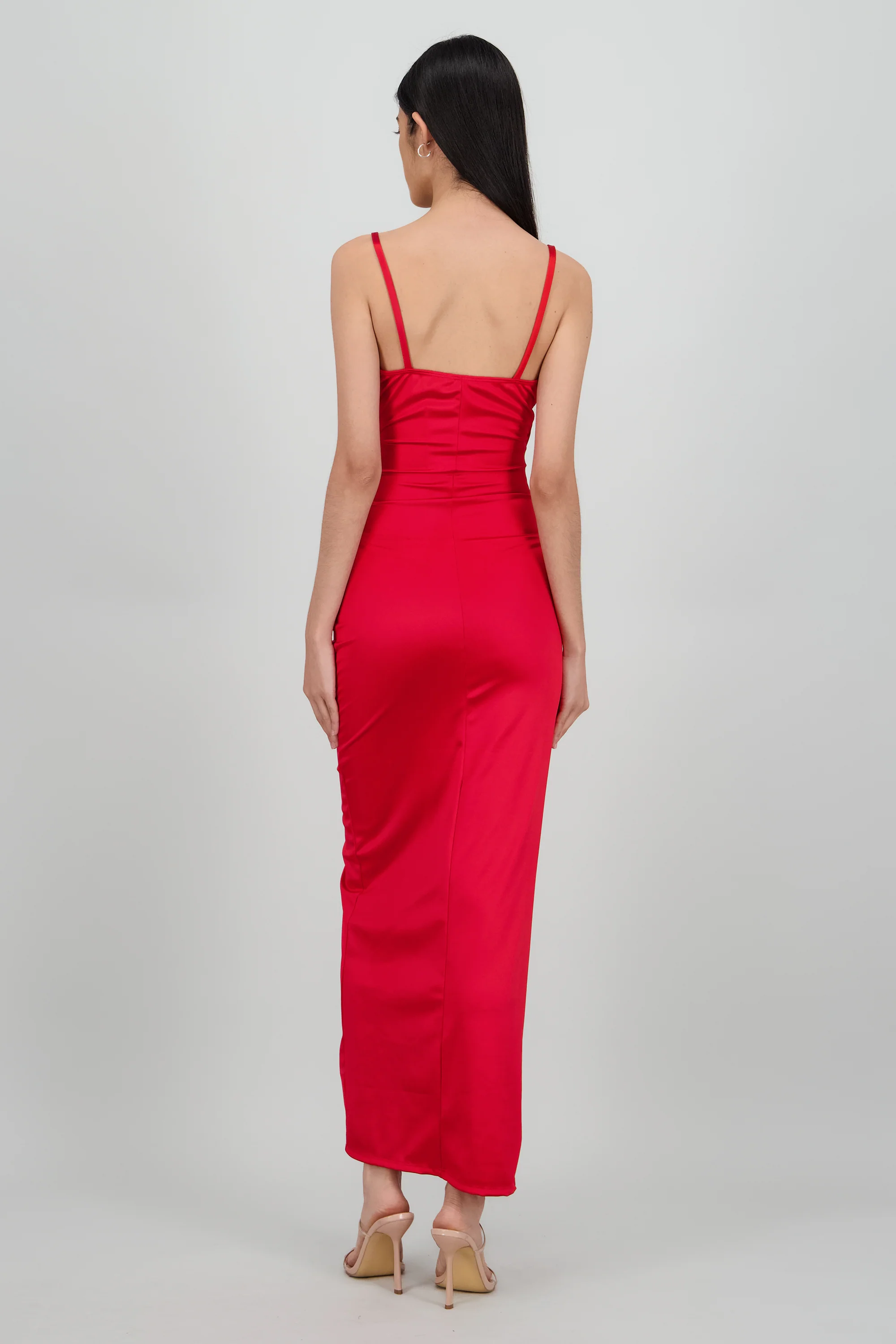 Vestido satinado midi - Image 4