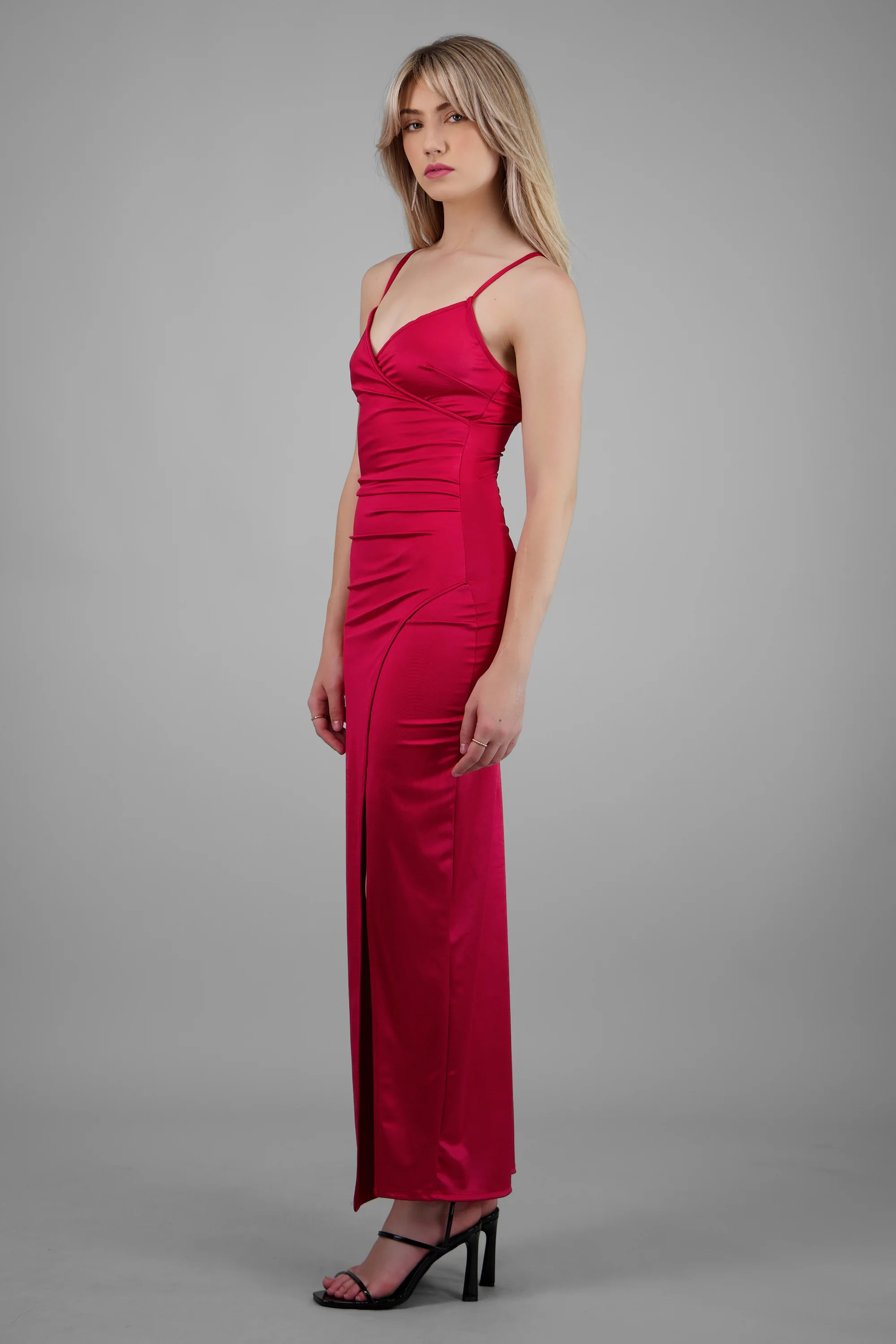 Vestido satinado midi - Image 3