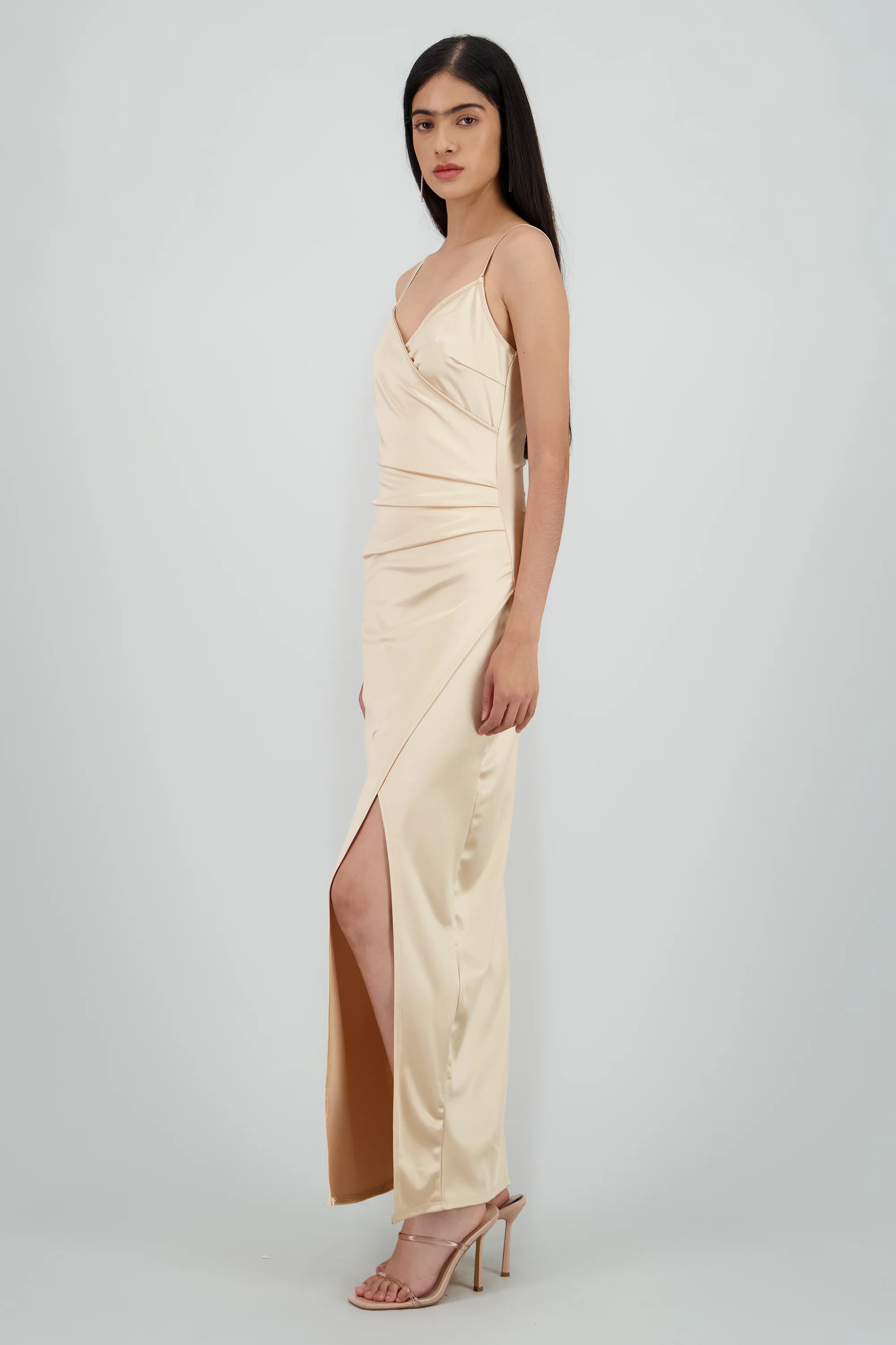 Vestido satinado midi - Image 3